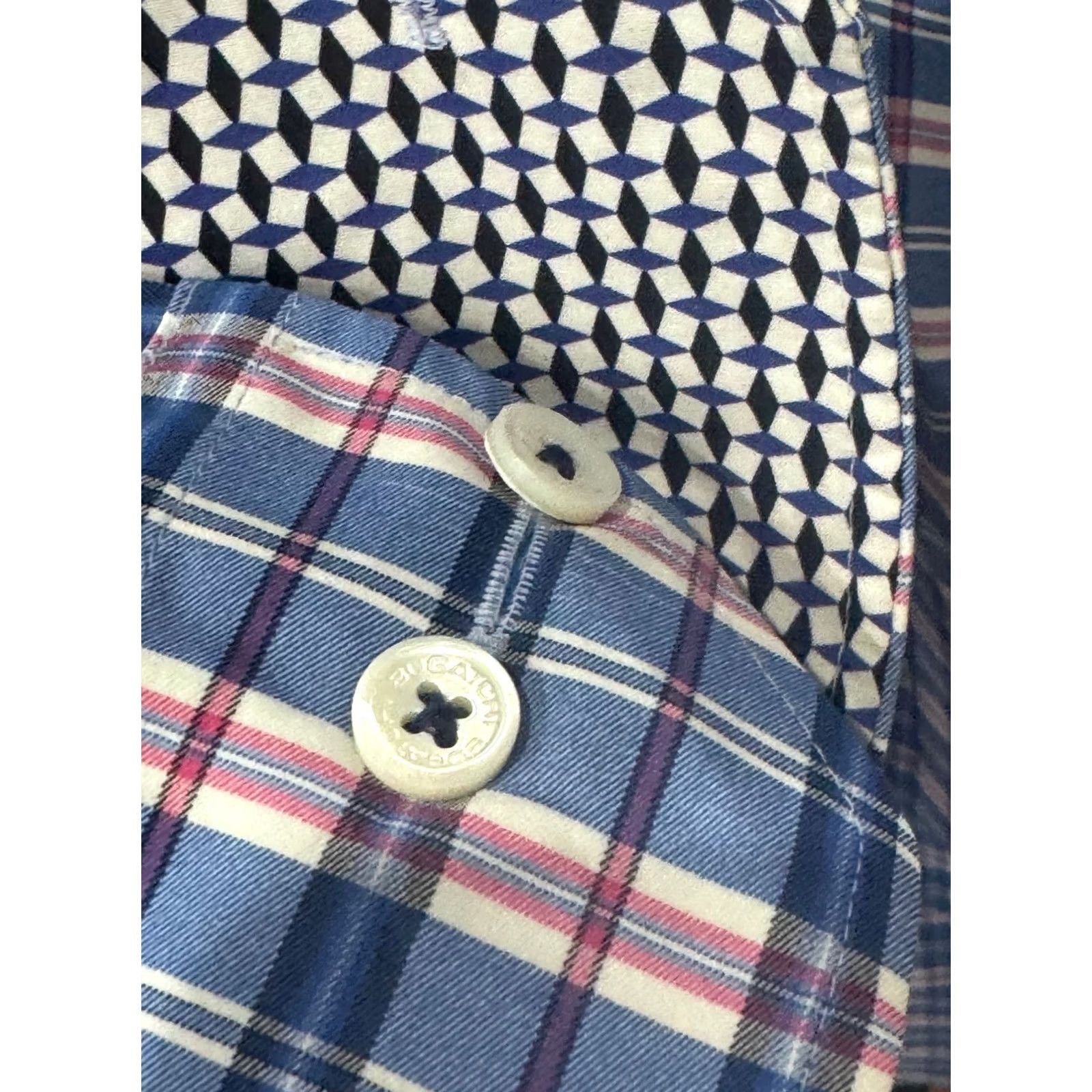 BUGATCHI Bugatchi Uomo Nylon Plaid LONG SLEEVE SHIRT XL Multicolor Mens XS? Size US XL / EU 56 / 4 - 7 Thumbnail