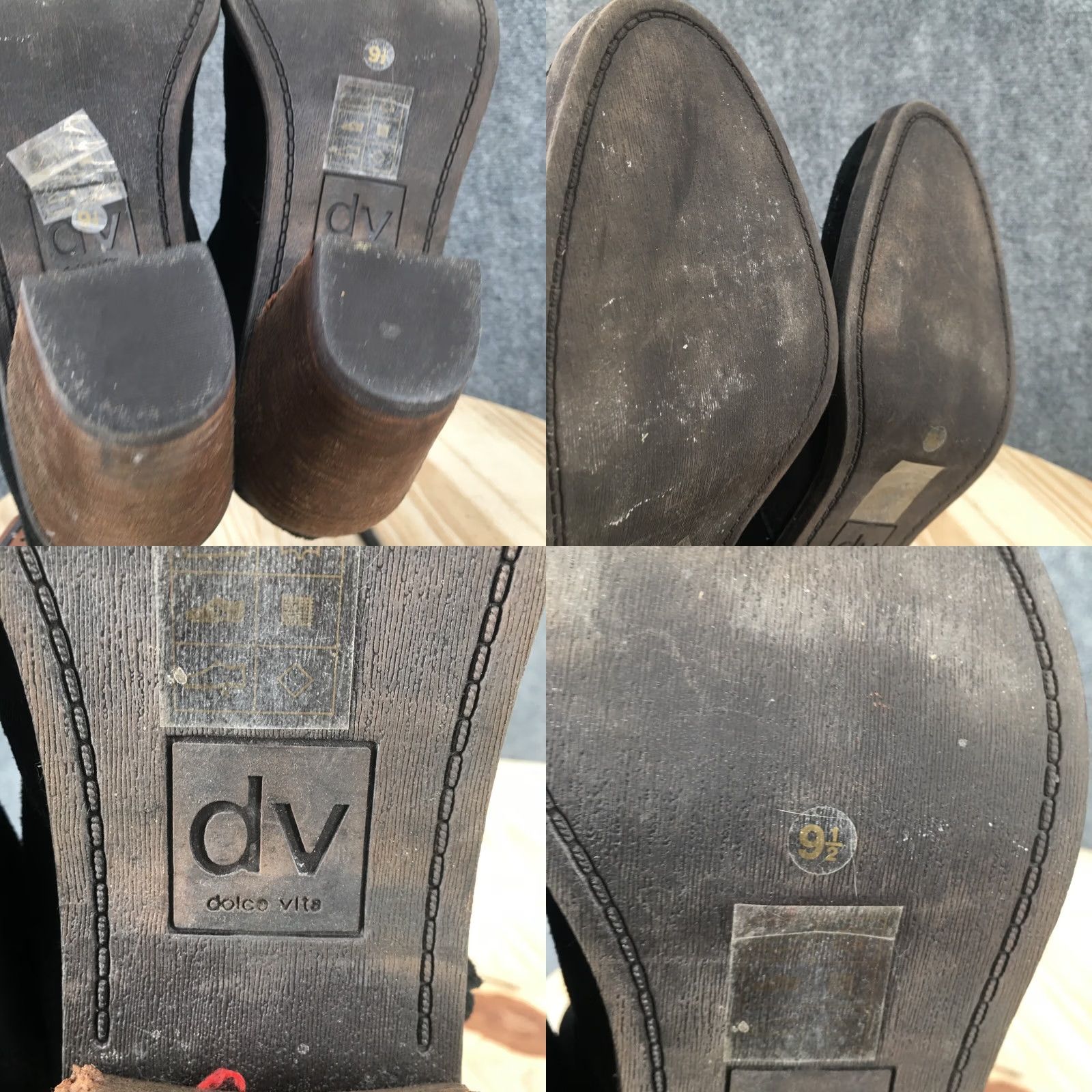 Dolce Vita DV By Dolce Vita Boots Womens 9.5 Ankle Booties Heels Black Leather Side Zip Mens? Size US 10 / IT 40 - 9 Thumbnail