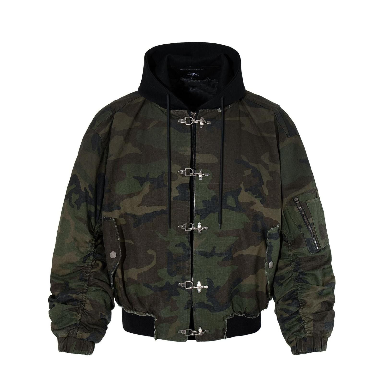 Japanese Brand Fireman Clasp Camo Hooded Padded Bomber Jacket Size US M / EU 48-50 / 2 - 1 Thumbnail