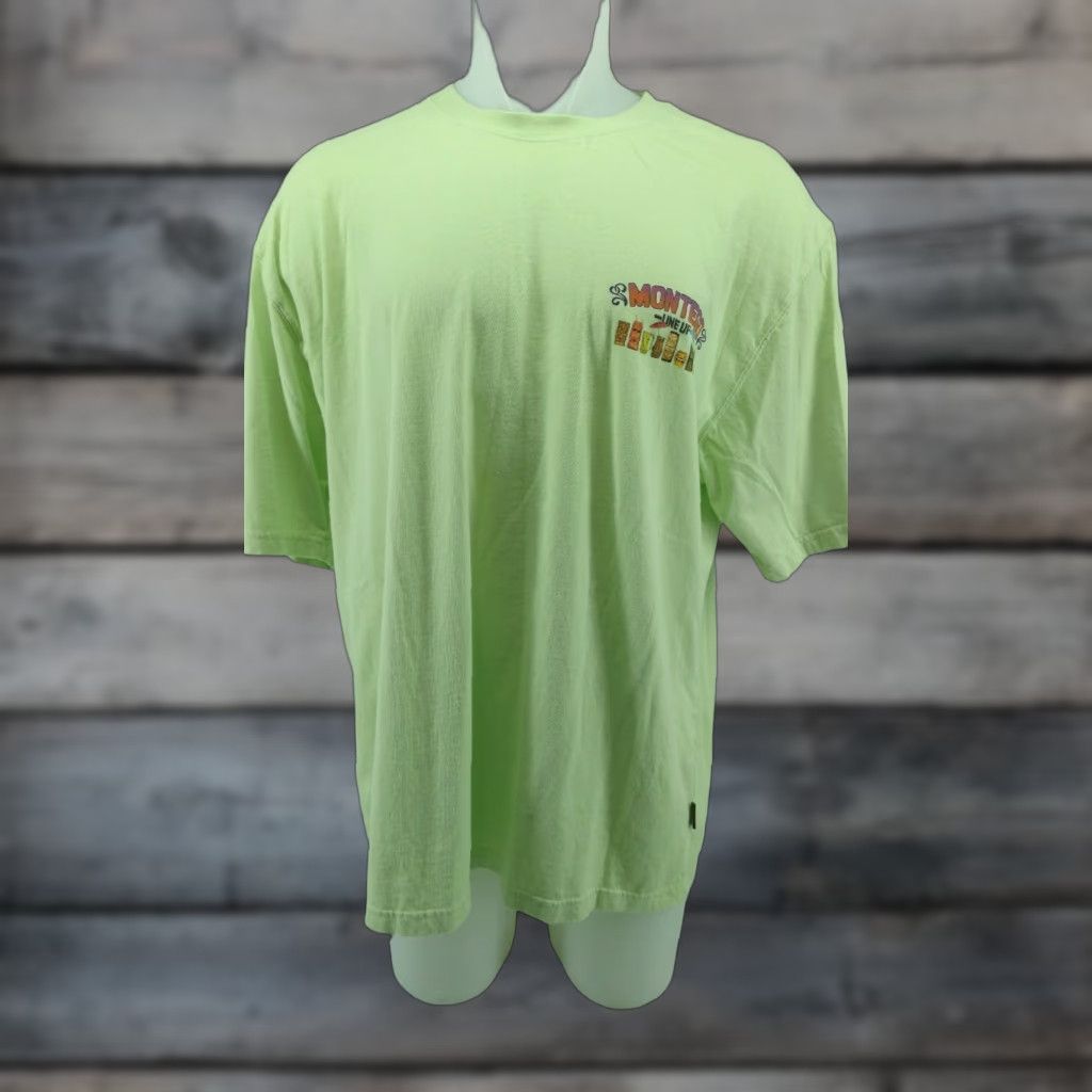 Vintage Montego Mon Mens XL Green T Shirt Crew Neck Short Sleeve Tiki Bar Line Up Regular Cotton Shirt Womens? Size US XL / EU 56 / 4 - 1 Thumbnail