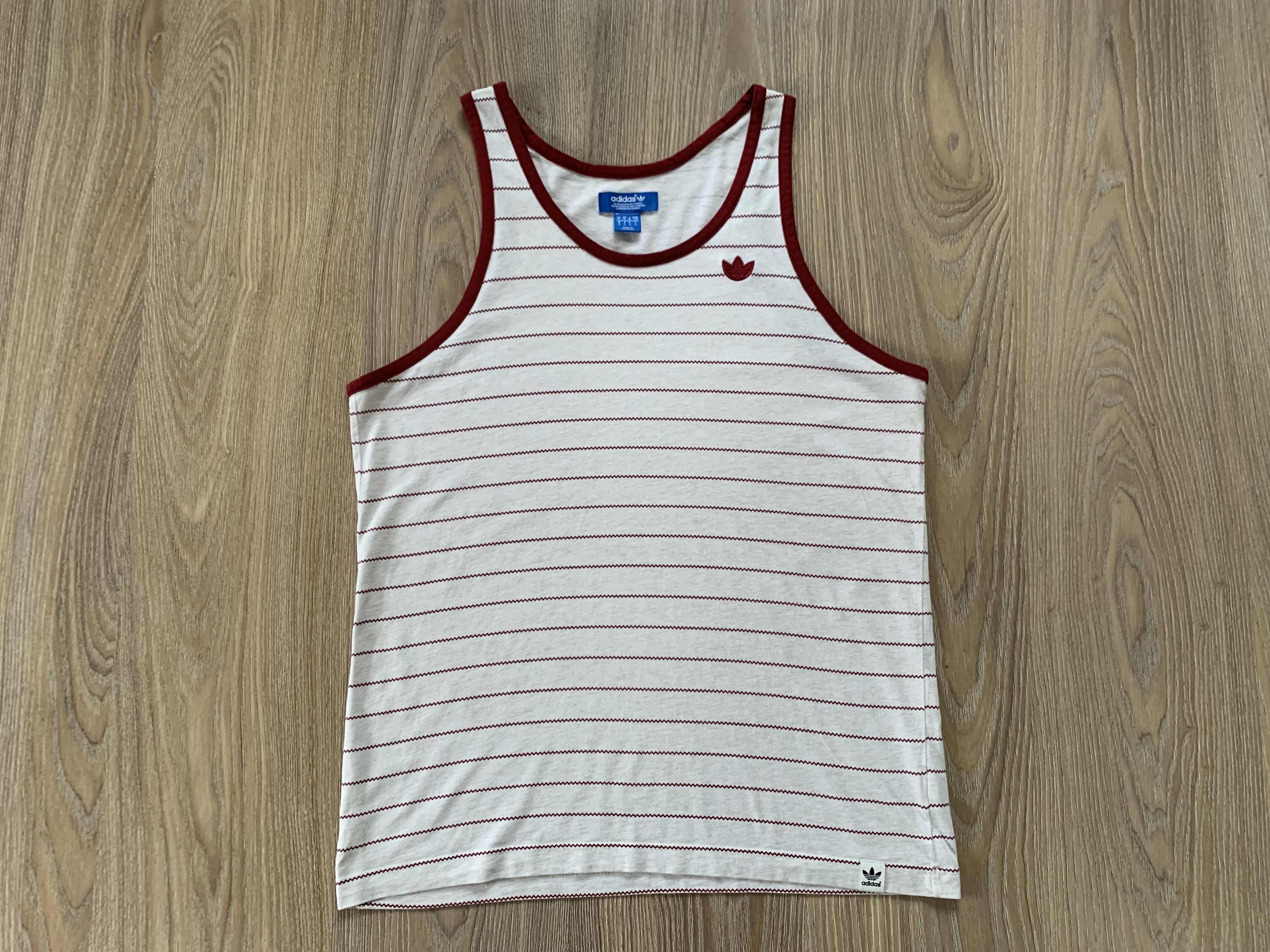 Adidas Adidas Originals Cotton Stripe Sleeveless T-Shirt Size US S / EU 44-46 / 1 - 4 Thumbnail