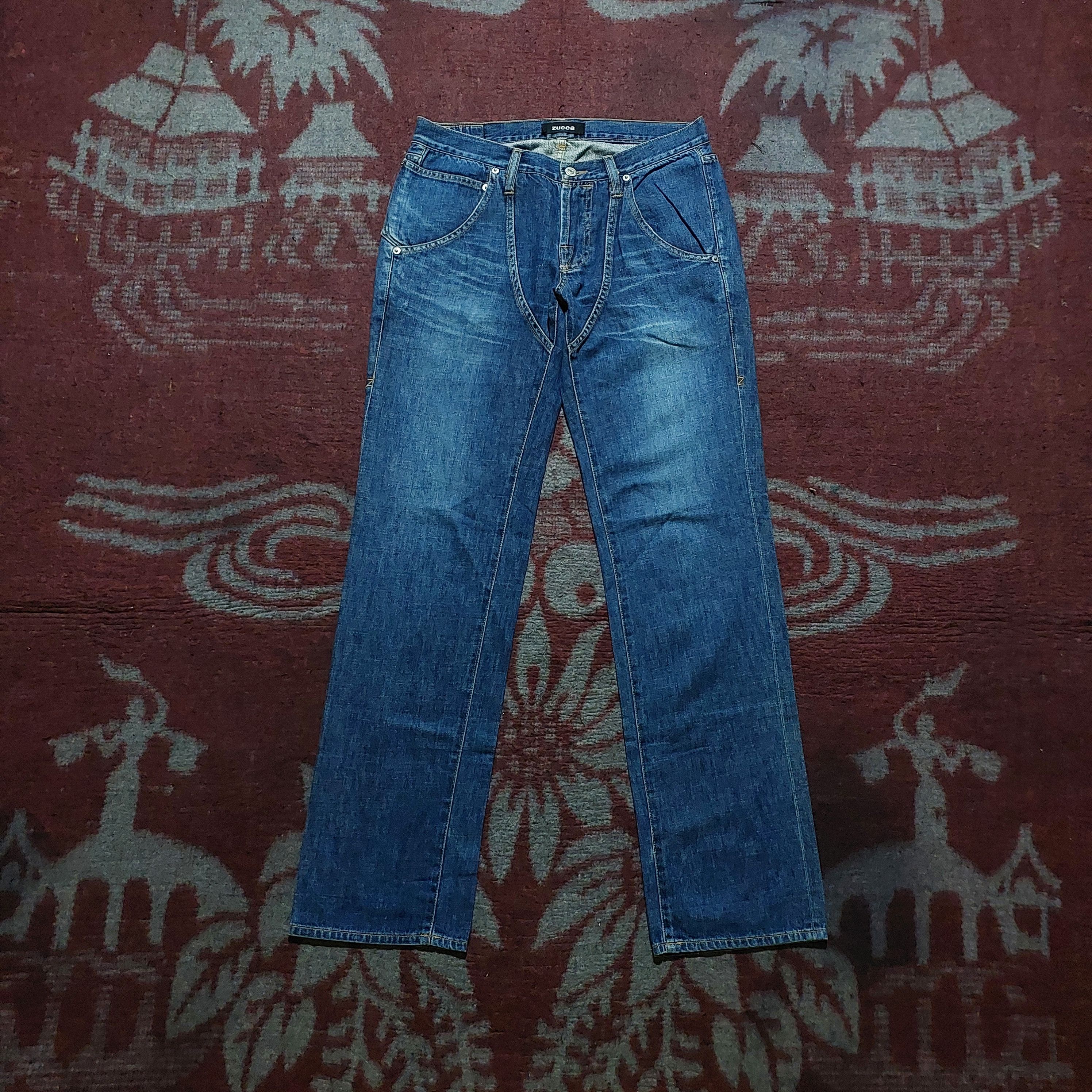 Zucca issey miyake japan blue faded straight jeans