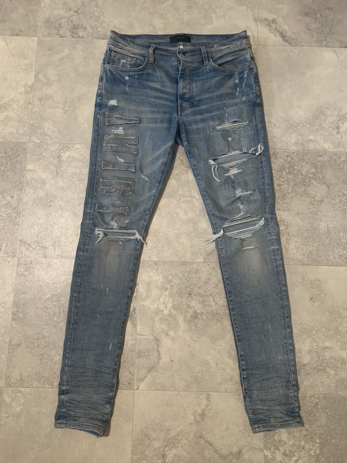 Clay Indigo Logo Appliqué Jeans