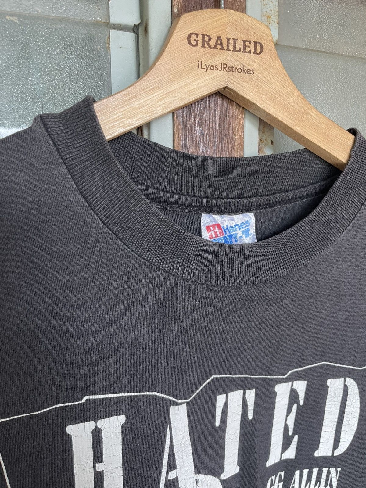 Band Tees Vintage 90's GG Allin & Murder Junkies HATED Sun Faded Tee Size US L / EU 52-54 / 3 - 3 Thumbnail