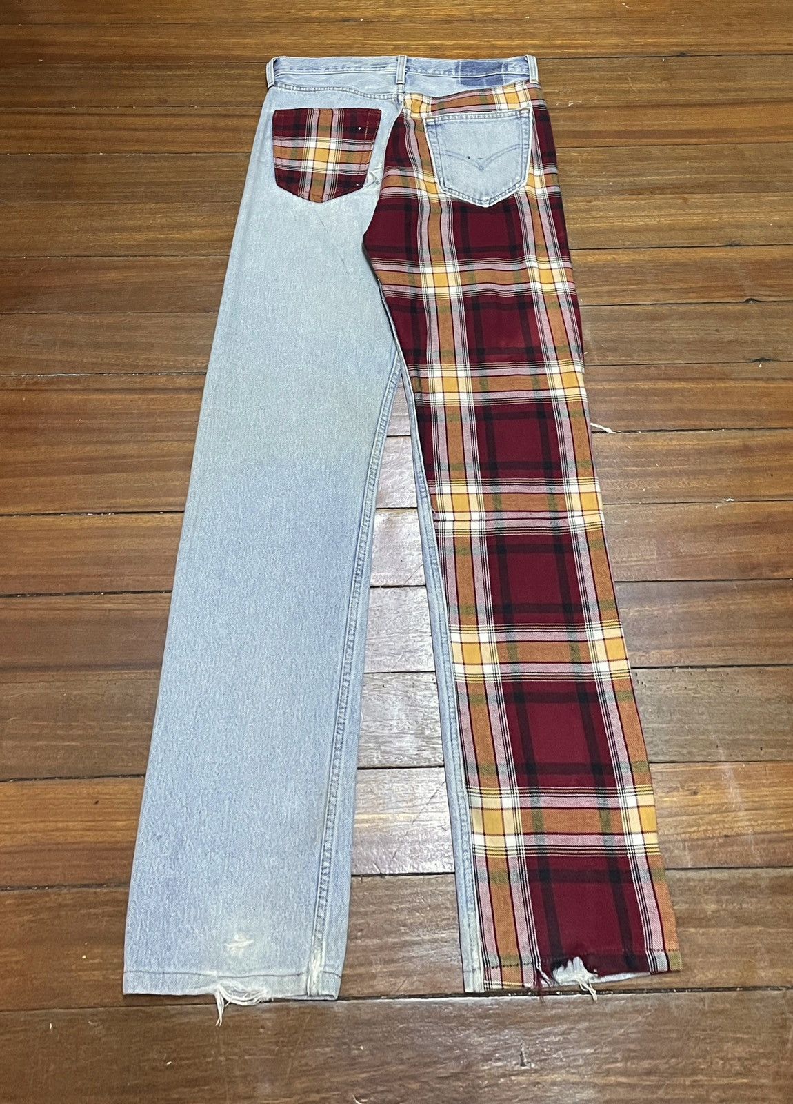 Japanese Brand × Vintage Rare Design Vintage Brand Levis Ripped Reworked Jeans 1990s Size US 31 - 2 Thumbnail