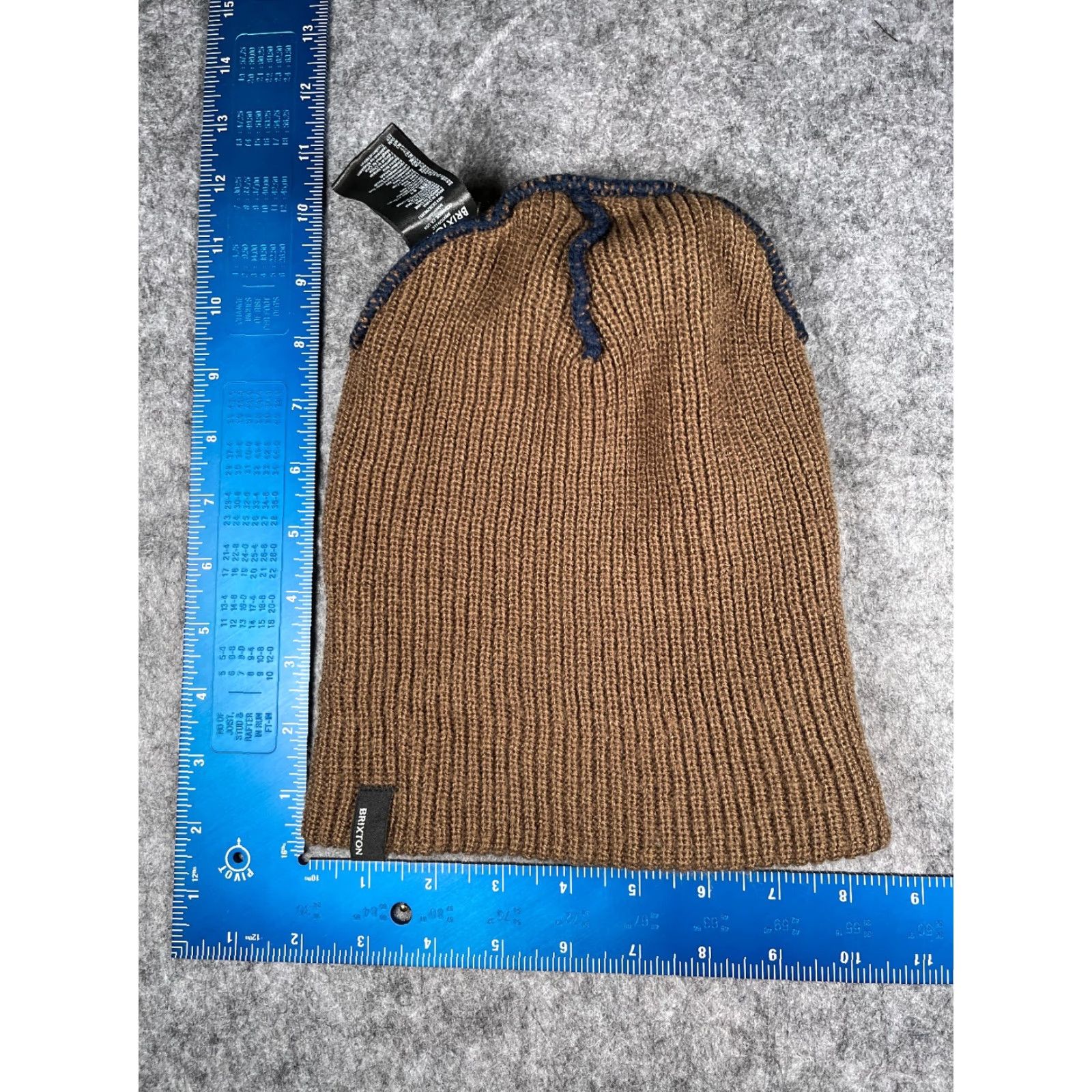 Brixton Brixton Beanie Toque Adult One Size Brown Beige 100% Acrylic Double Knit Skate Hat Beanie Mens Brixton Beanie Toque Size ONE SIZE - 4 Thumbnail