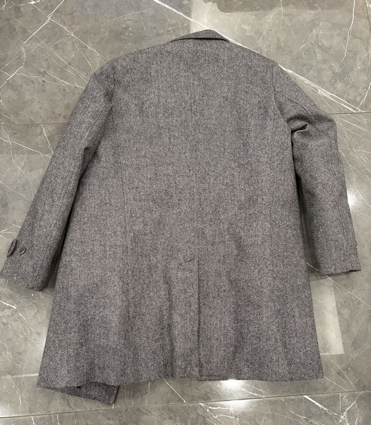 Other Norwegian Wool Cashmere Wool ¾ Coat Grey Black Herringbone Size US L / EU 52-54 / 3 - 11 Thumbnail