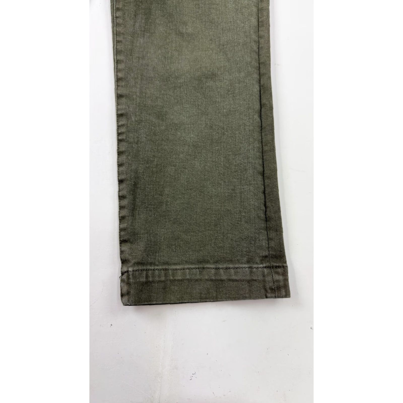 Olive OAT New York Straight Jeans Womens 29 Olive Green Stretch Denim Cropped 29x24 Size 29" - 2 Thumbnail