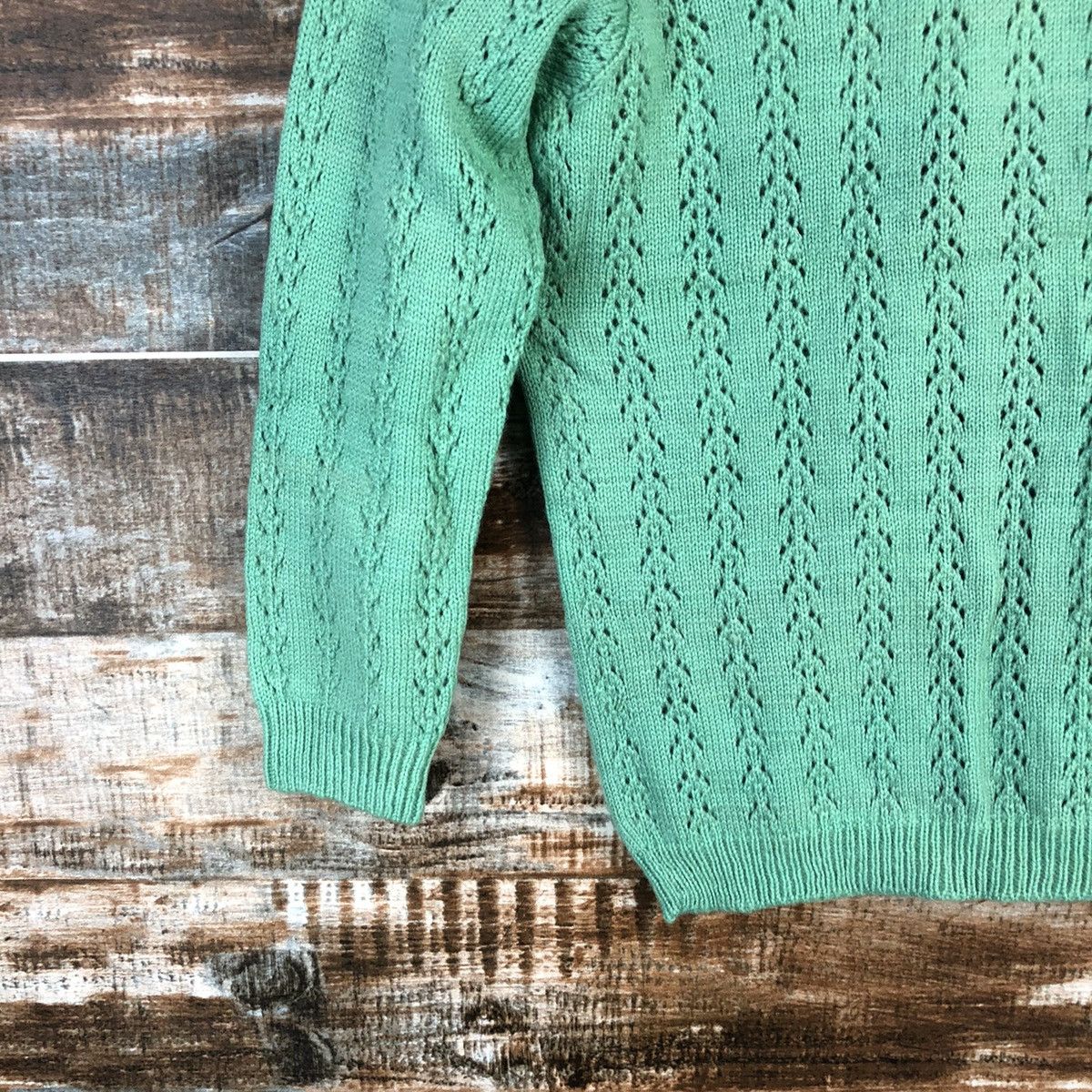 Vintage DL Japanese Brand Green Cardigan Knitwear #C598 Size XXS / US 00 / IT 34 - 13 Thumbnail
