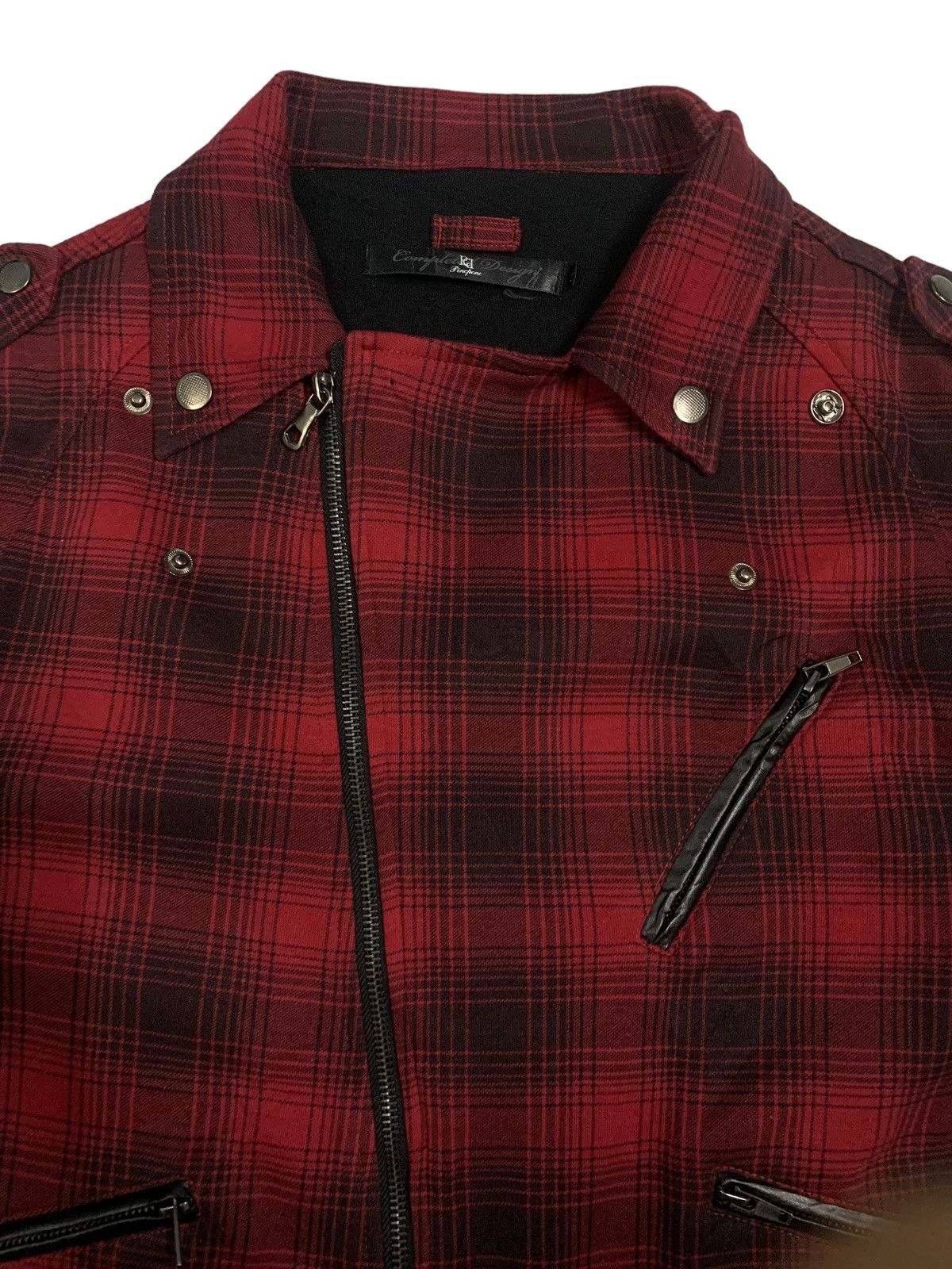 14th Addiction Vintage Japanese Brand Plaid Tartan Punk Biker Jacket Size US M / EU 48-50 / 2 - 8 Thumbnail