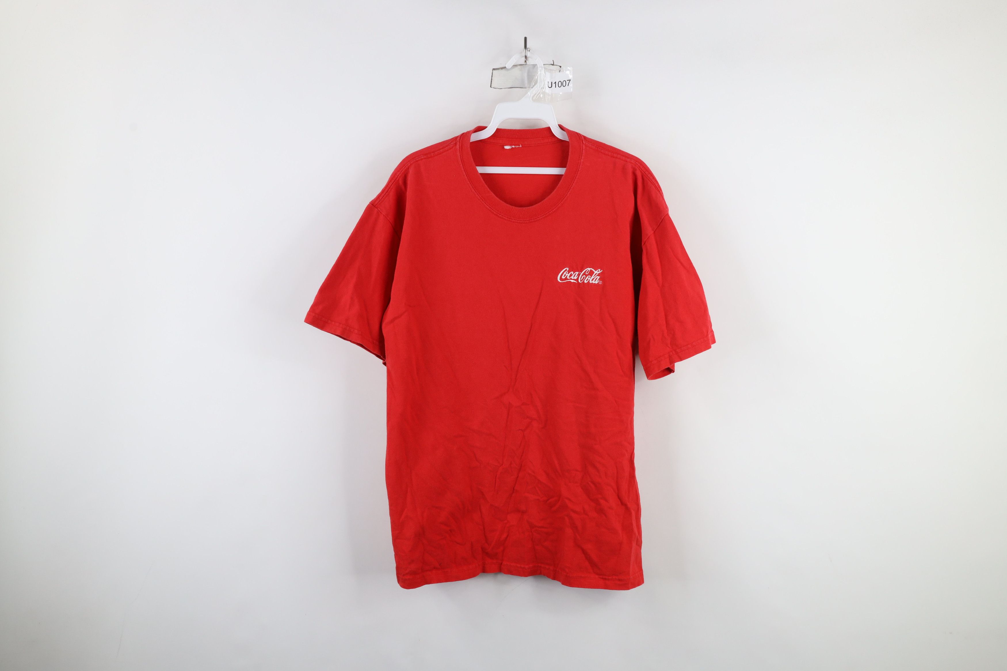 Vintage Vintage 90s Coca Cola Spell Out Short Sleeve T-Shirt Red Size US L / EU 52-54 / 3 - 1 Thumbnail