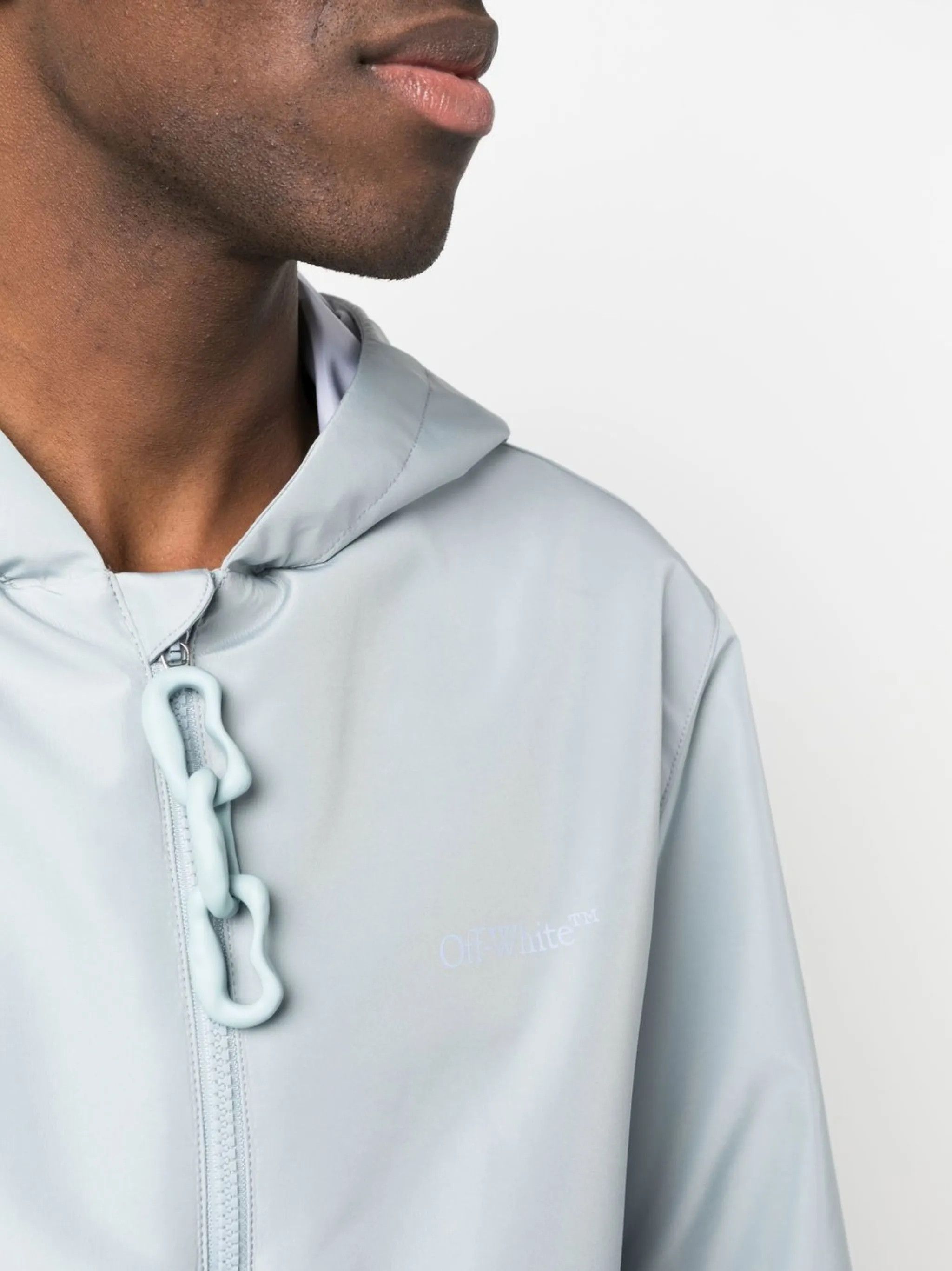 Off-White o1gr1nt0125 Quote Summer Windbreaker Jacket in Light Blue Size US XL / EU 56 / 4 - 5 Thumbnail
