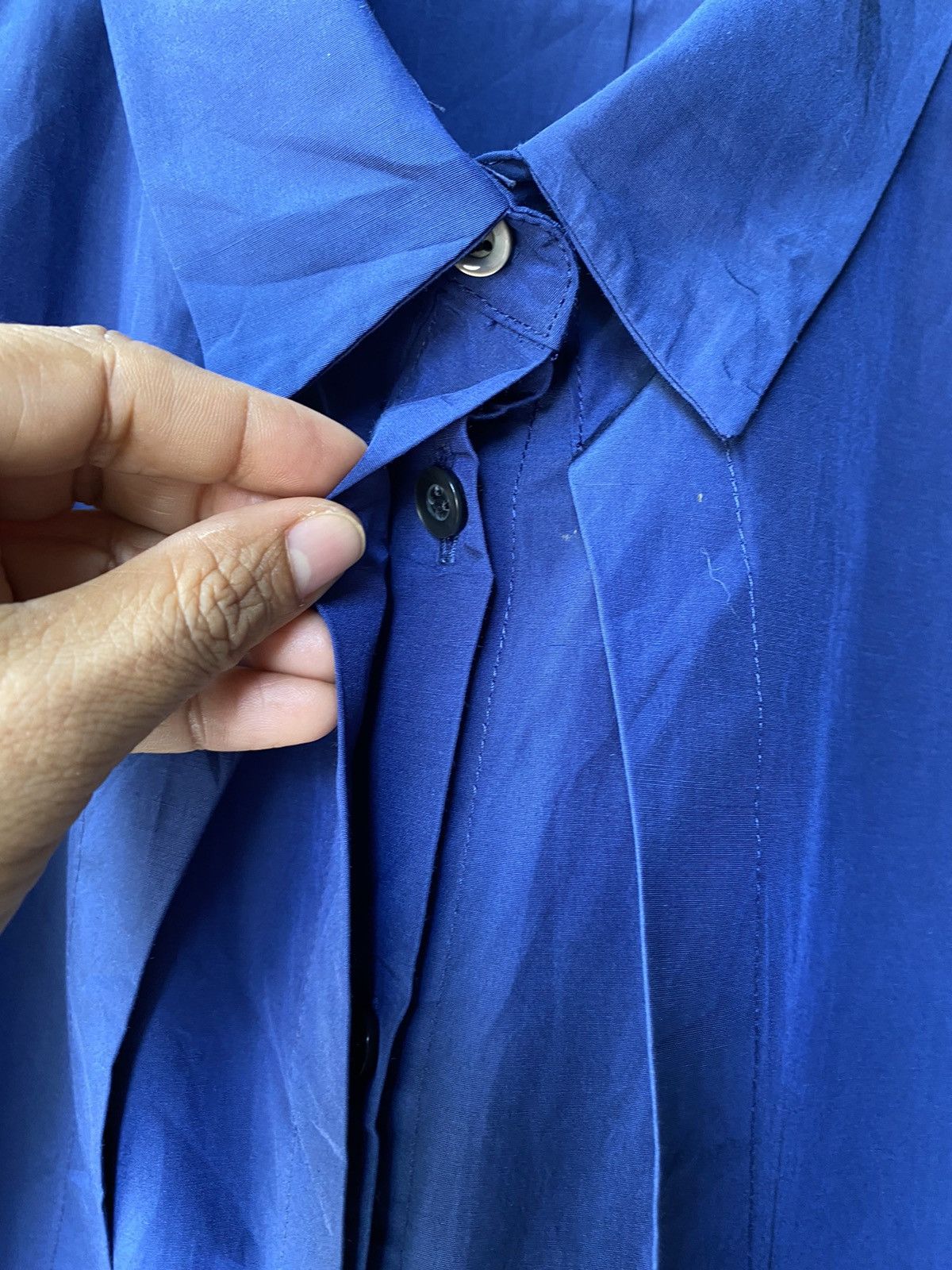 Japanese Brand Avant Le Temps Women Navy Blue Long Sleeve Shirt Size XS / US 0-2 / IT 36-38 - 4 Thumbnail