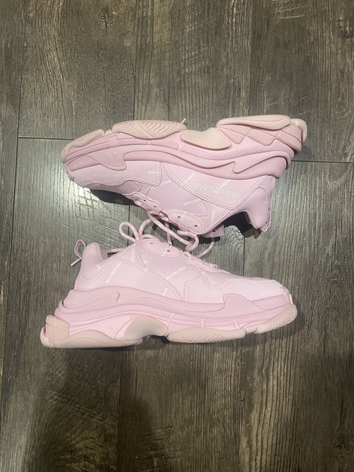 Balenciaga Balenciaga Triple S All Over Logo Pink Sneakers – Size 9 Size US 9 / IT 39 - 3 Thumbnail