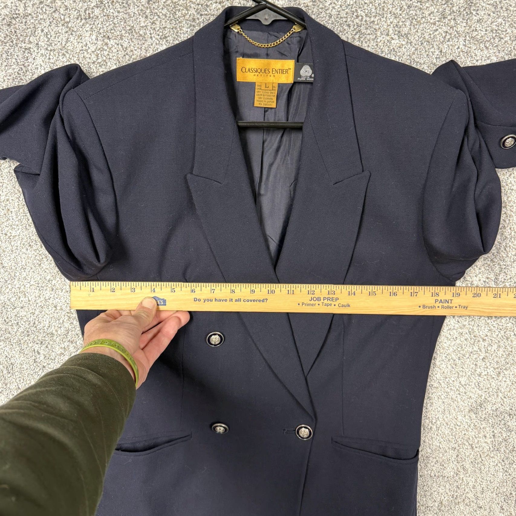 Vintage VINTAGE Classiques Entier Blazer Wool Petite Longline Navy Blue 4-Button Notch Lapel Business Workwear Pant Suit Womens L Size L / US 10 / IT 46 - 4 Thumbnail