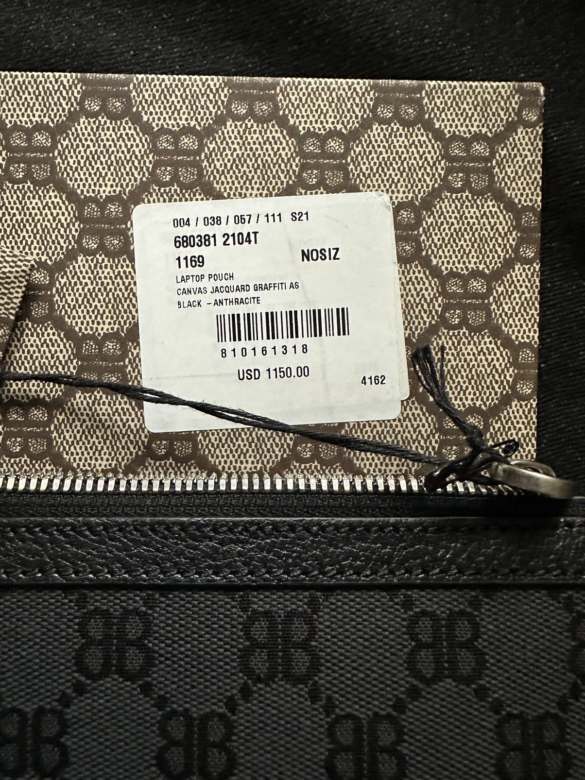 Balenciaga Gucci GUCCI X BALENCIAGA BB Monogram Graffiti Laptop Pouch Black Grailed
