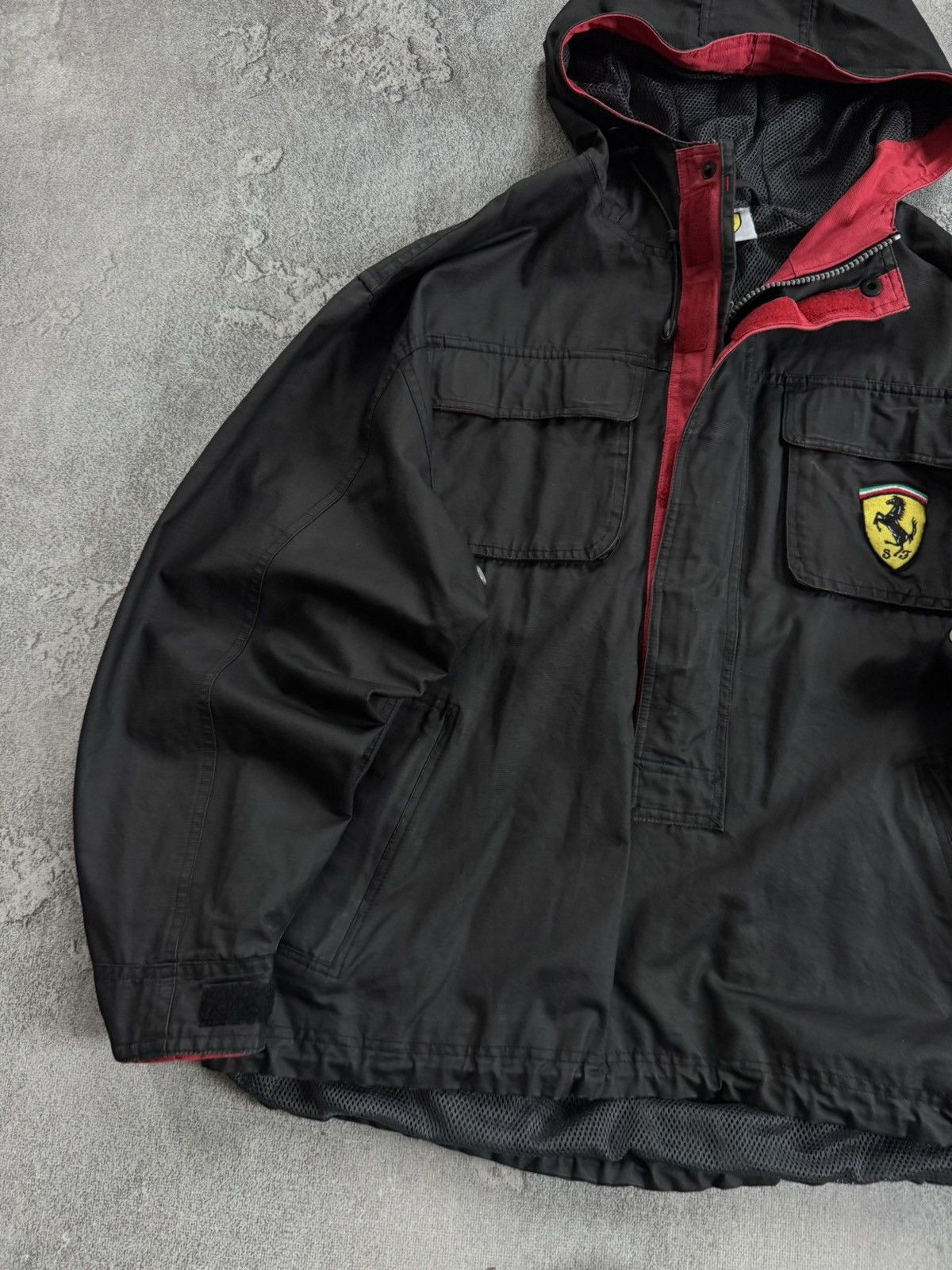 Ferrari Ferrari L/size waxed cotton vintage anorak jacket retro 90s Size US L / EU 52-54 / 3 - 3 Thumbnail