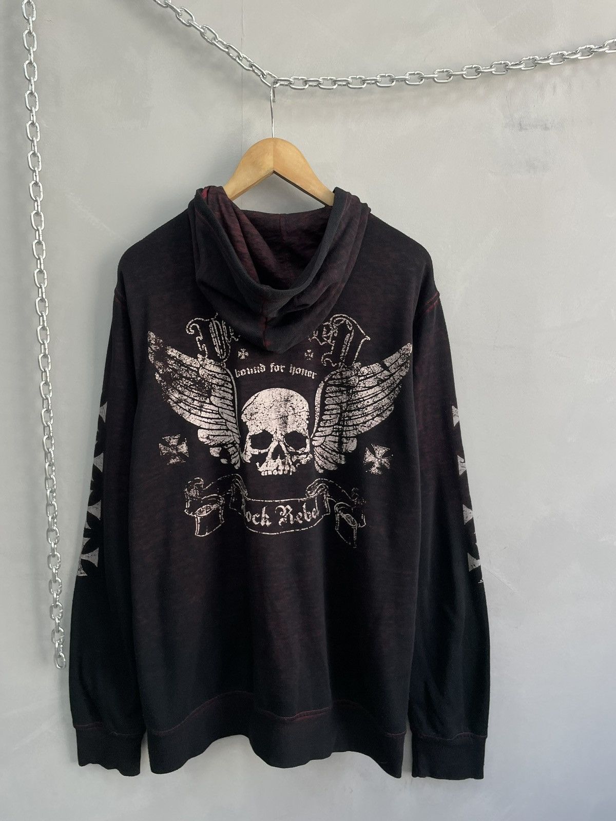 Other Rare skull affliction style hoodie y2k hype Size US L / EU 52-54 / 3 - 4 Thumbnail