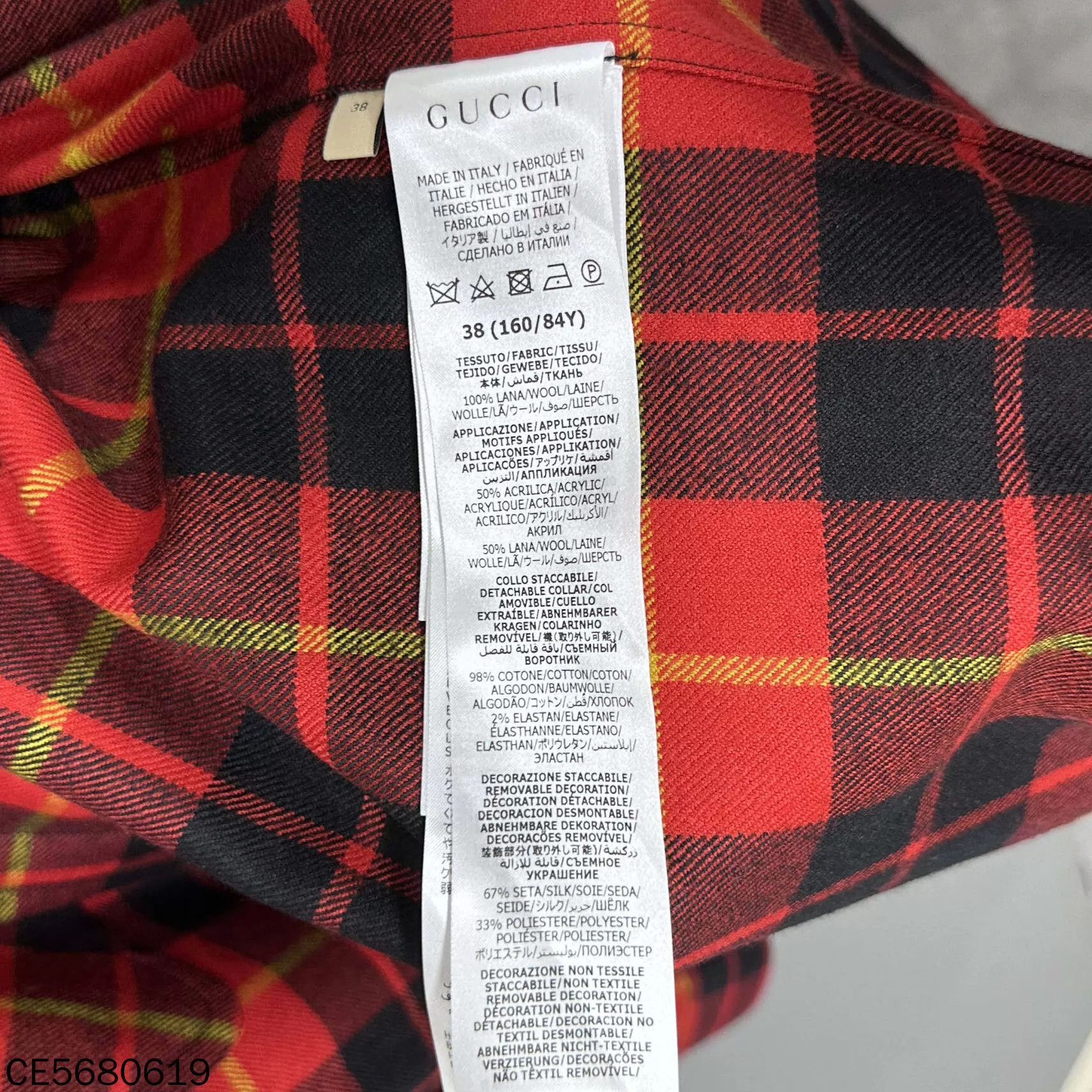 Gucci GUCCI Red Black Checkered Double G Shirt 38 Size XS / US 0-2 / IT 36-38 - 5 Thumbnail