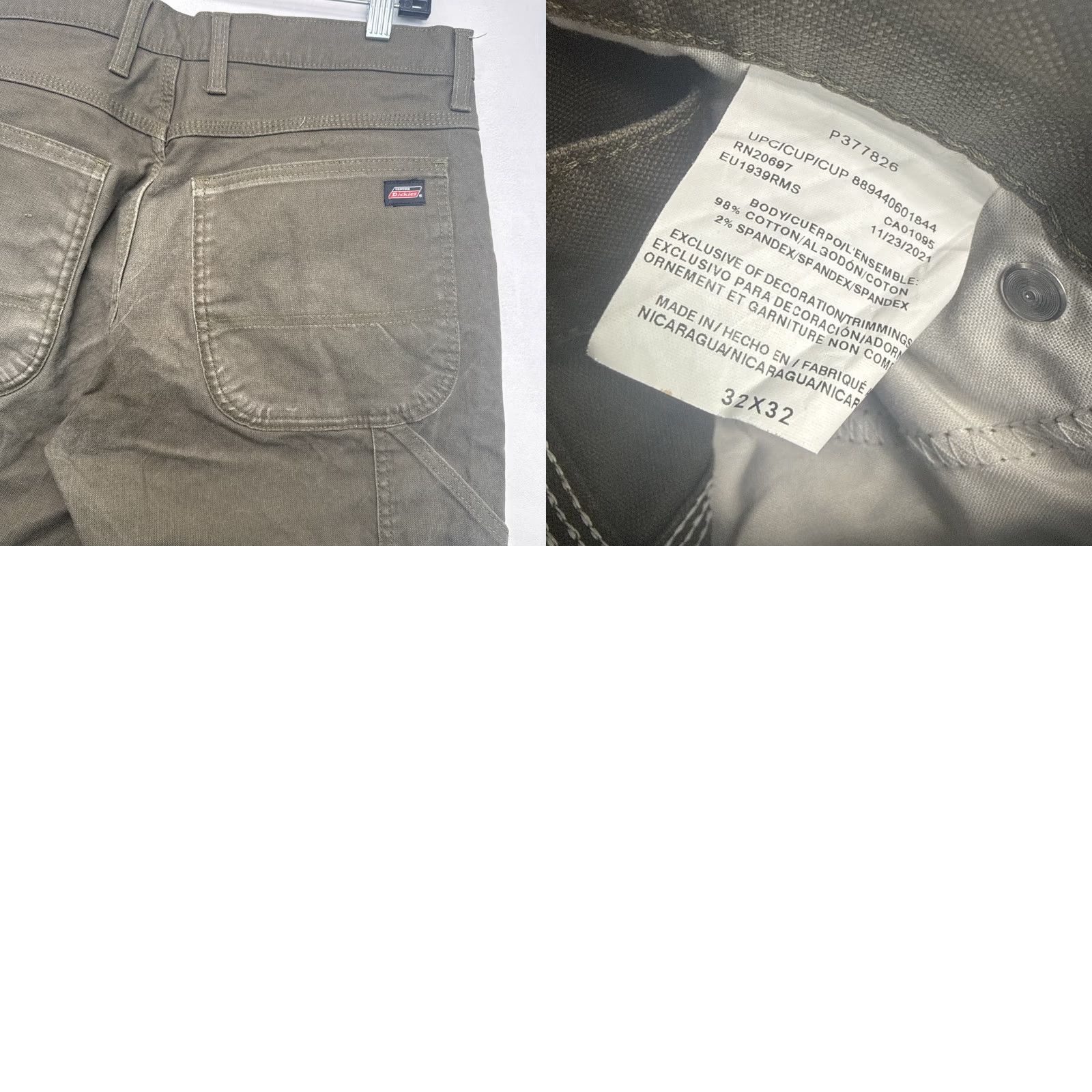 Dickies Dickies Denim Carpenter Pants Olive Green Men’s 32x32 Relaxed Fit Size US 32 / EU 48 - 8 Thumbnail