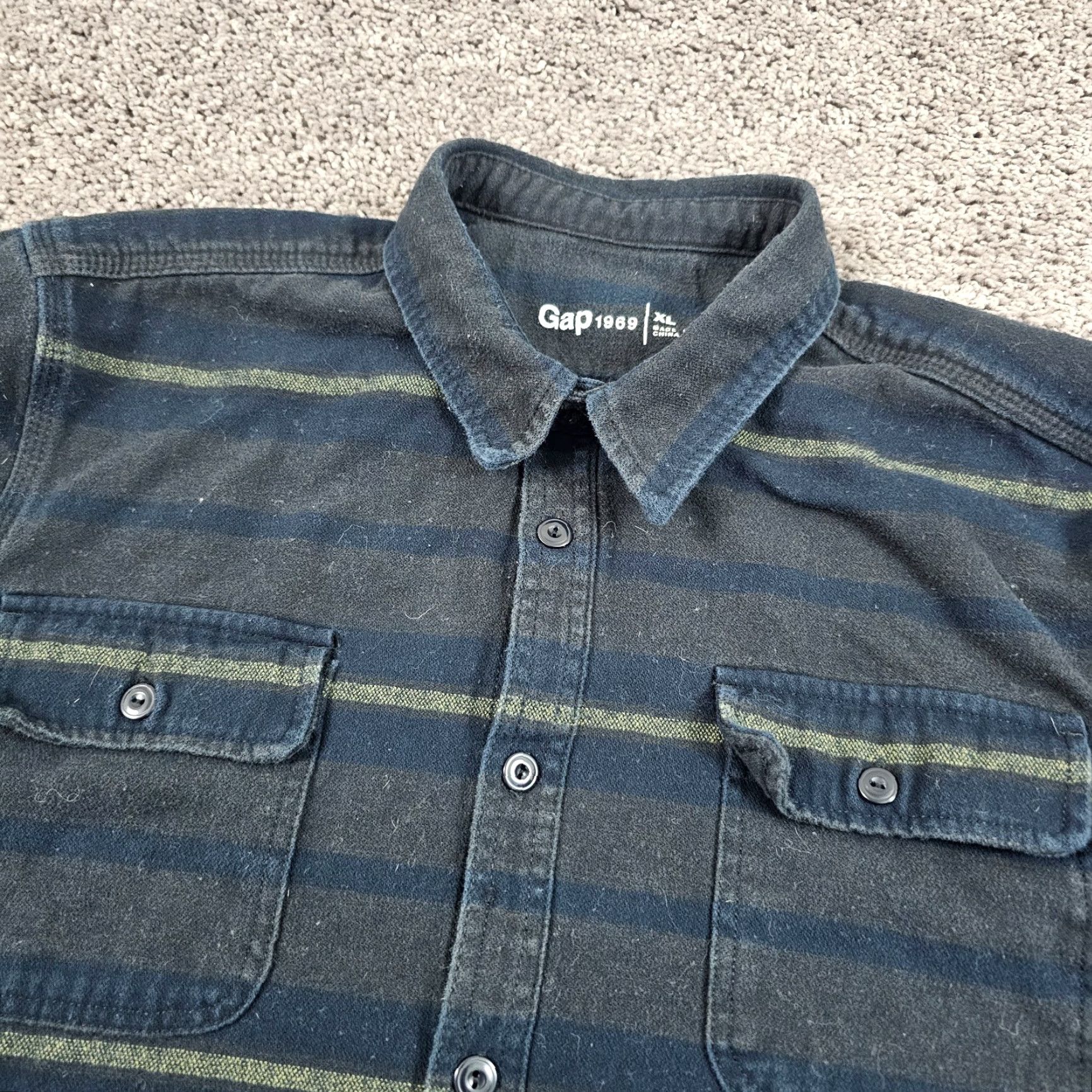 Gap VINTAGE Gap Men's Long Sleeve Casual Shirt XL Blue Stripe Heavyweight Cotton Western Theme Size US XL / EU 56 / 4 - 2 Thumbnail