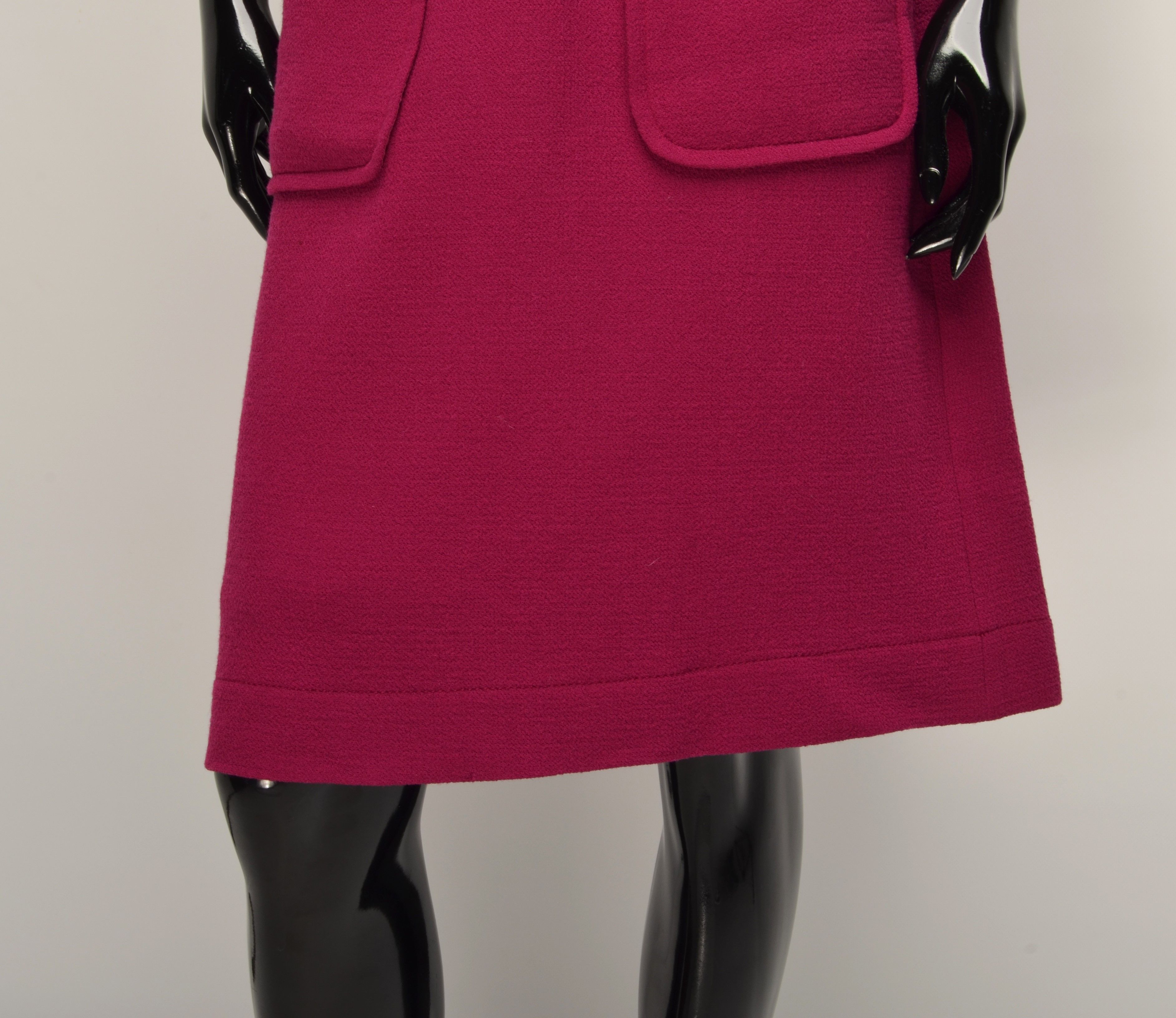 Valentino Red Valentino A - Line Raspberry Wool Skirt Size 28" / US 6 / IT 42 - 3 Thumbnail