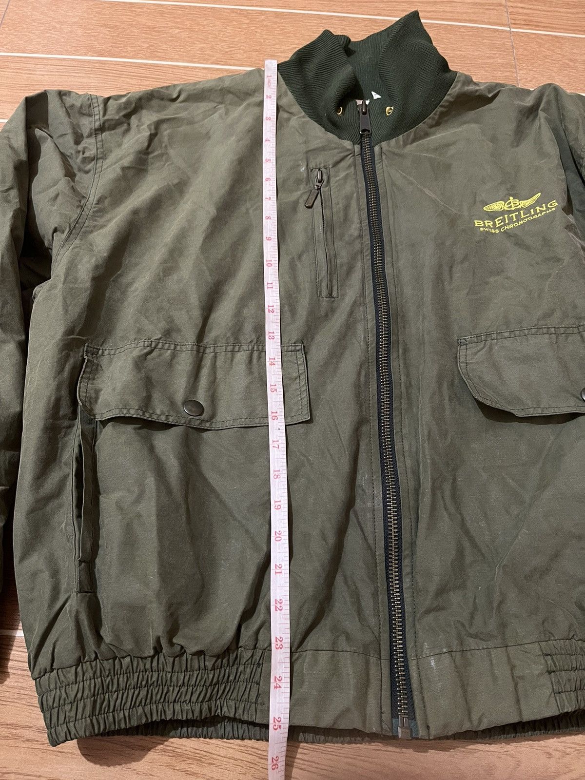 Alpha Industries Vintage Breitling Aviation Pained Waxed Bomber Jacket Size US L / EU 52-54 / 3 - 21 Thumbnail
