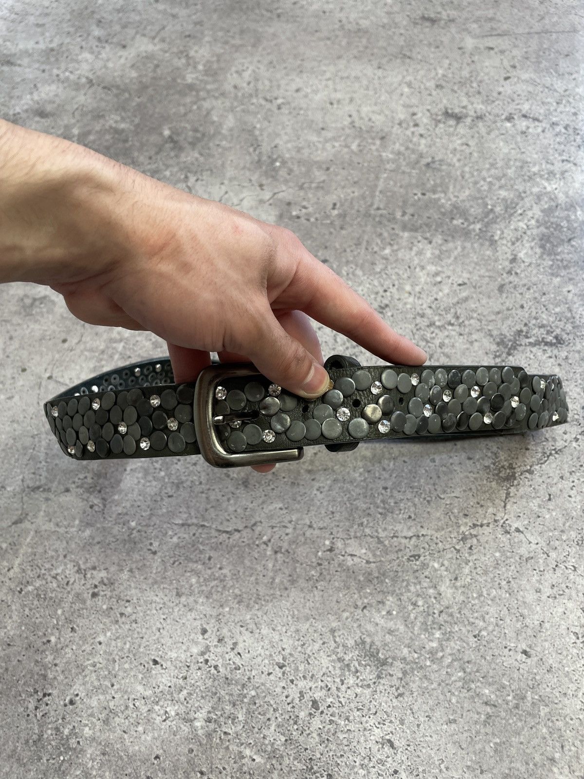 Diesel × Hysteric Glamour × Japanese Brand Vintage Leather Belt Y2K Rhinestones Punk Size 34/36 Size 32 - 9 Thumbnail
