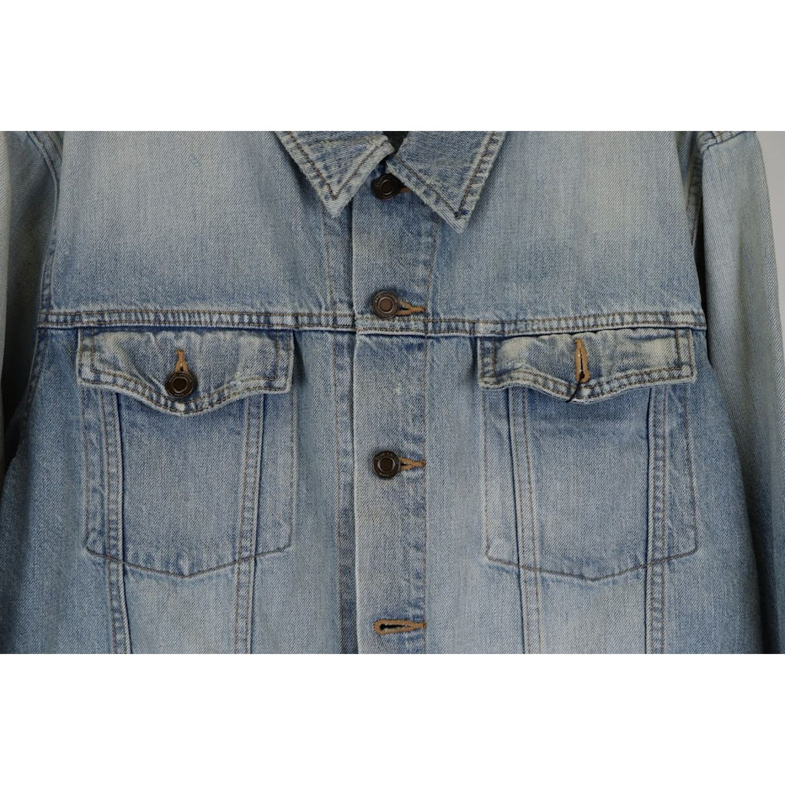 Saint Laurent Paris o1rshd1 Classic Denim Jacket in Sky Blue Size US M / EU 48-50 / 2 - 5 Thumbnail