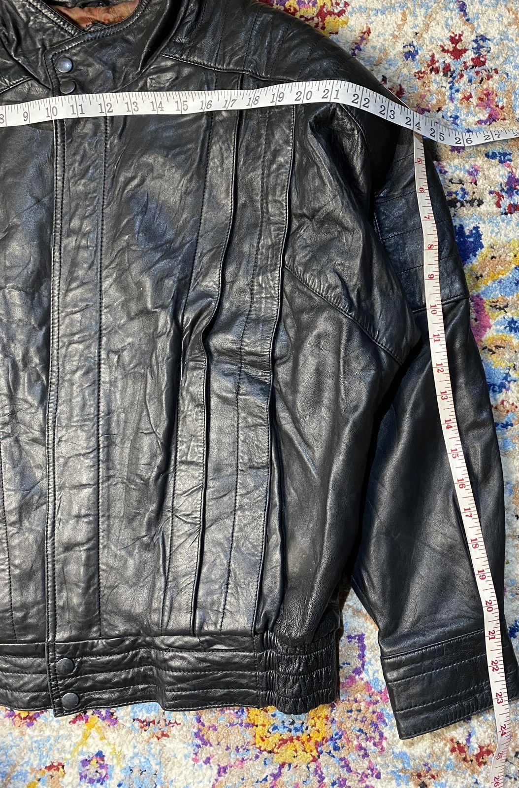 Vintage CLASSIC AVANT GARDE GENUINE SHEEPSKIN BOMBER LEATHER JACKET Size US L / EU 52-54 / 3 - 11 Thumbnail