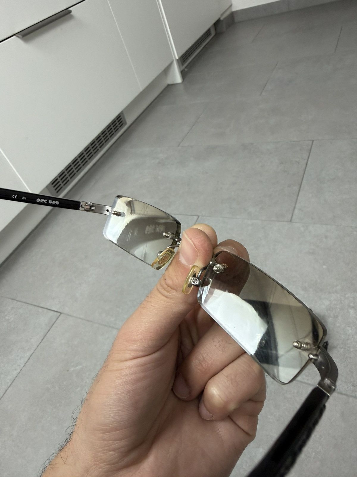 Chrome Hearts Chrome Hearts One Bob Rimless Cross-engraved Sunglasses Size ONE SIZE - 9 Thumbnail