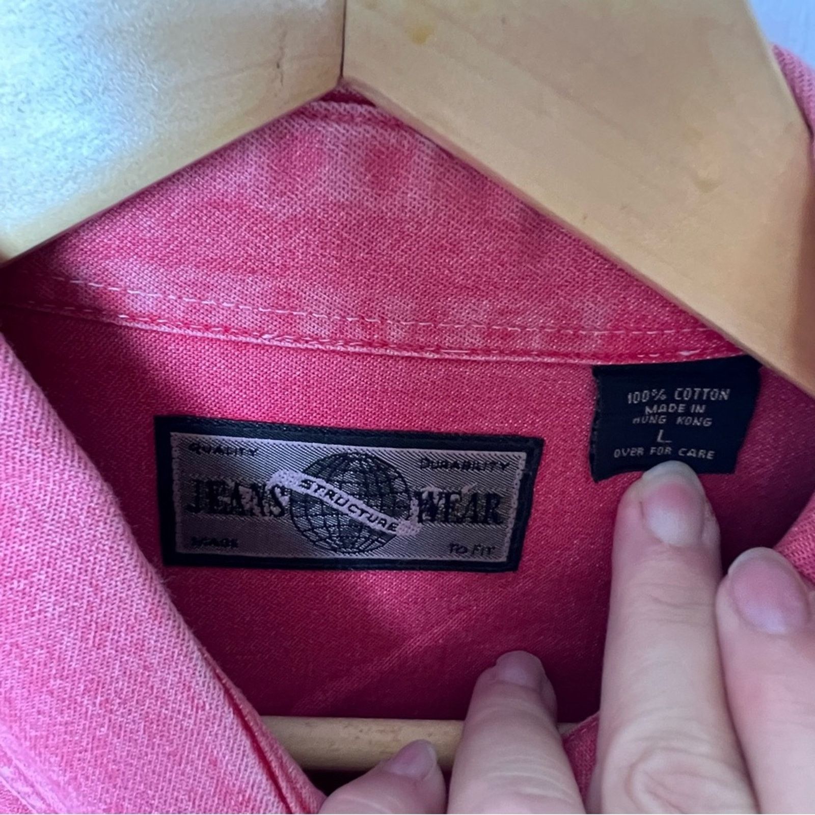 Structure Vintage Structure Red Wash Long Sleeve Shirt Men Size Large Size US L / EU 52-54 / 3 - 14 Thumbnail