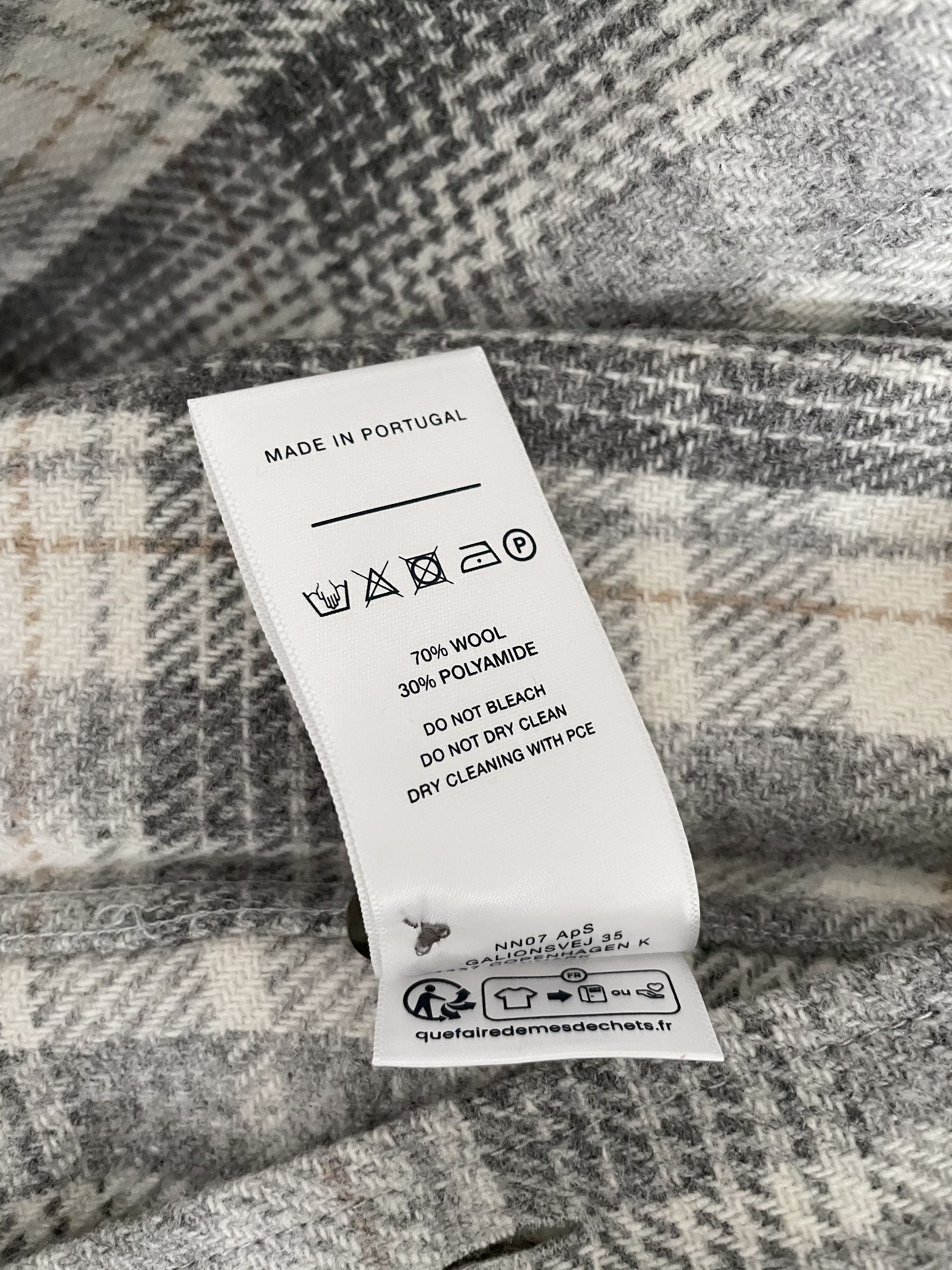 NN07 No Nationality NN07 Frode Wool Blend Flannel Overshirt Sz M Size US M / EU 48-50 / 2 - 6 Thumbnail