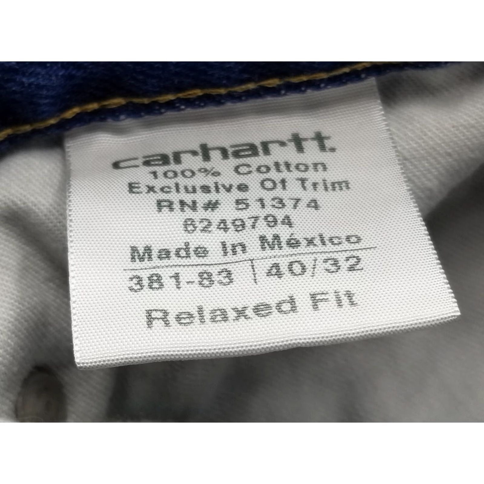 Carhartt VINTAGE? Wait, Carhartt Relaxed Fit Jeans 40 x 32 381-83 Work Blue Denim Dungarees Size US 40 / EU 56 - 6 Thumbnail