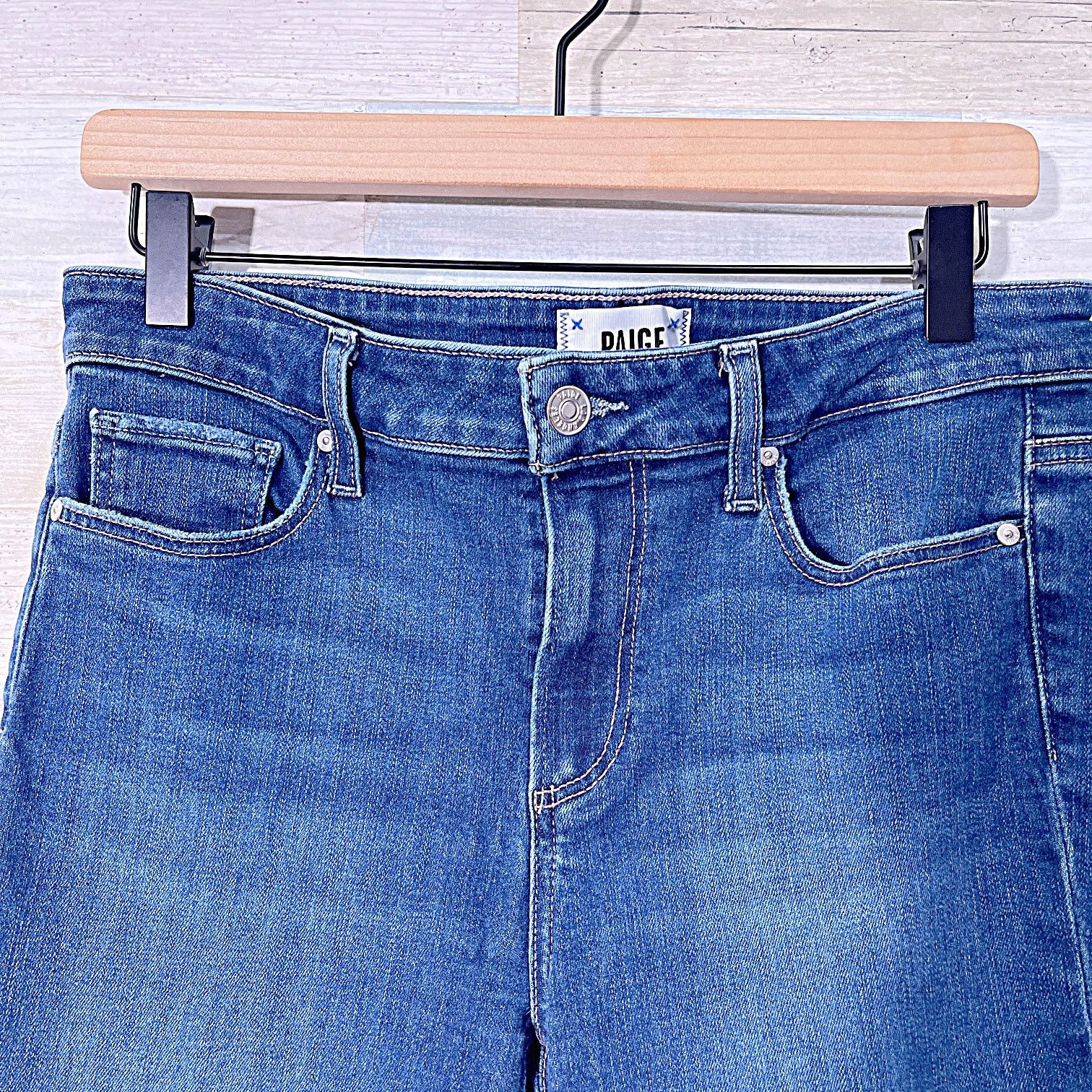 Paige PAIGE Shelby Crop Flare Jeans Blue Dark Wash Womens 30 Size 30" / US 8 / IT 44 - 3 Thumbnail