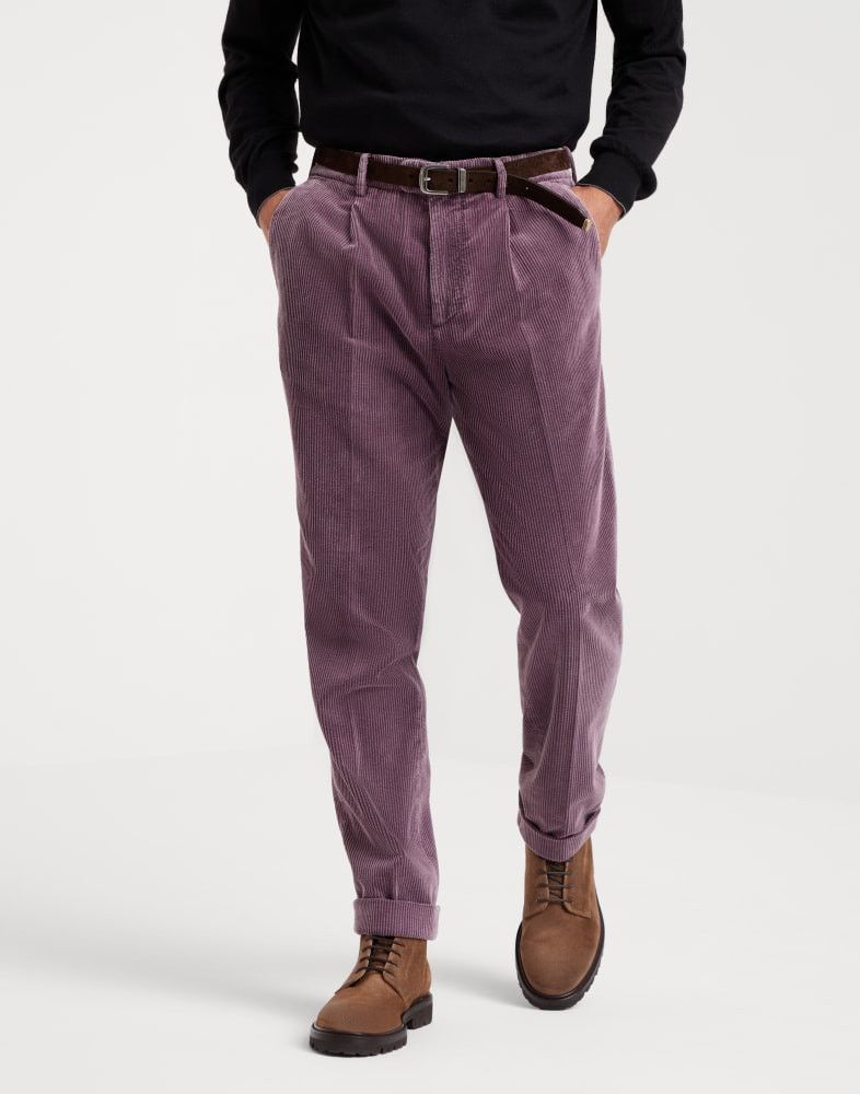 Brunello Cucinelli o1w1db10825 Men Corduroy Pants in Red Size US 30 / EU 46 - 1 Thumbnail