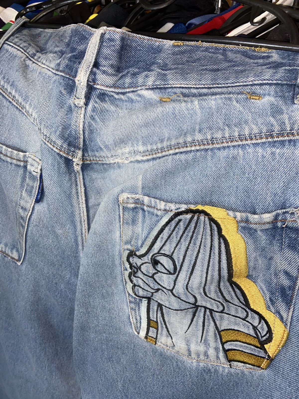Fubu × Vintage RARE BAGGY FUBU PLATINUM 00s VINTAGE RAP AVANT GARDE PANTS Size US 34 / EU 50 - 4 Thumbnail
