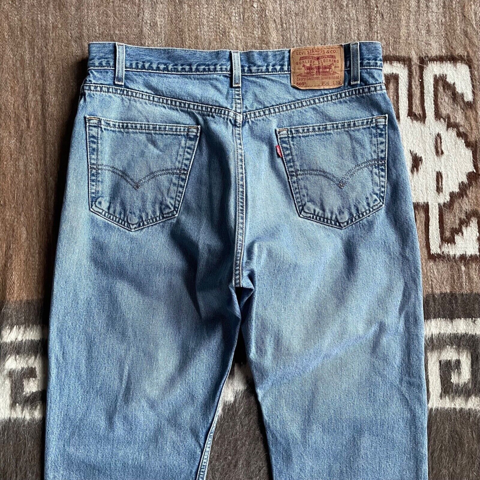 Jean Levi's 505 Vintage Regular Straight Denim Jeans 8183AC Size US 36 / EU 52 - 1 Thumbnail