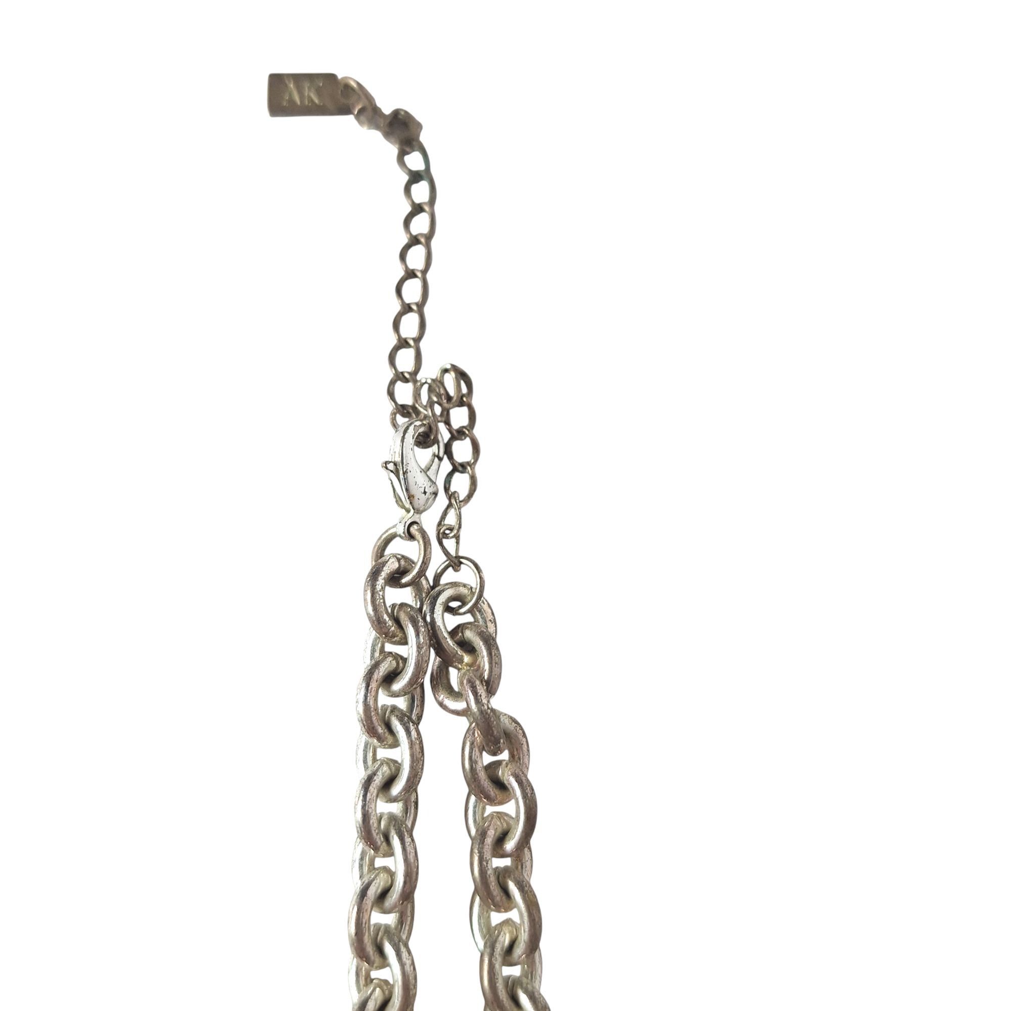 Anne Klein Anne Klein AK Signed Silver Tone Pave Rhinestone Oval Pendan Size ONE SIZE - 4 Thumbnail