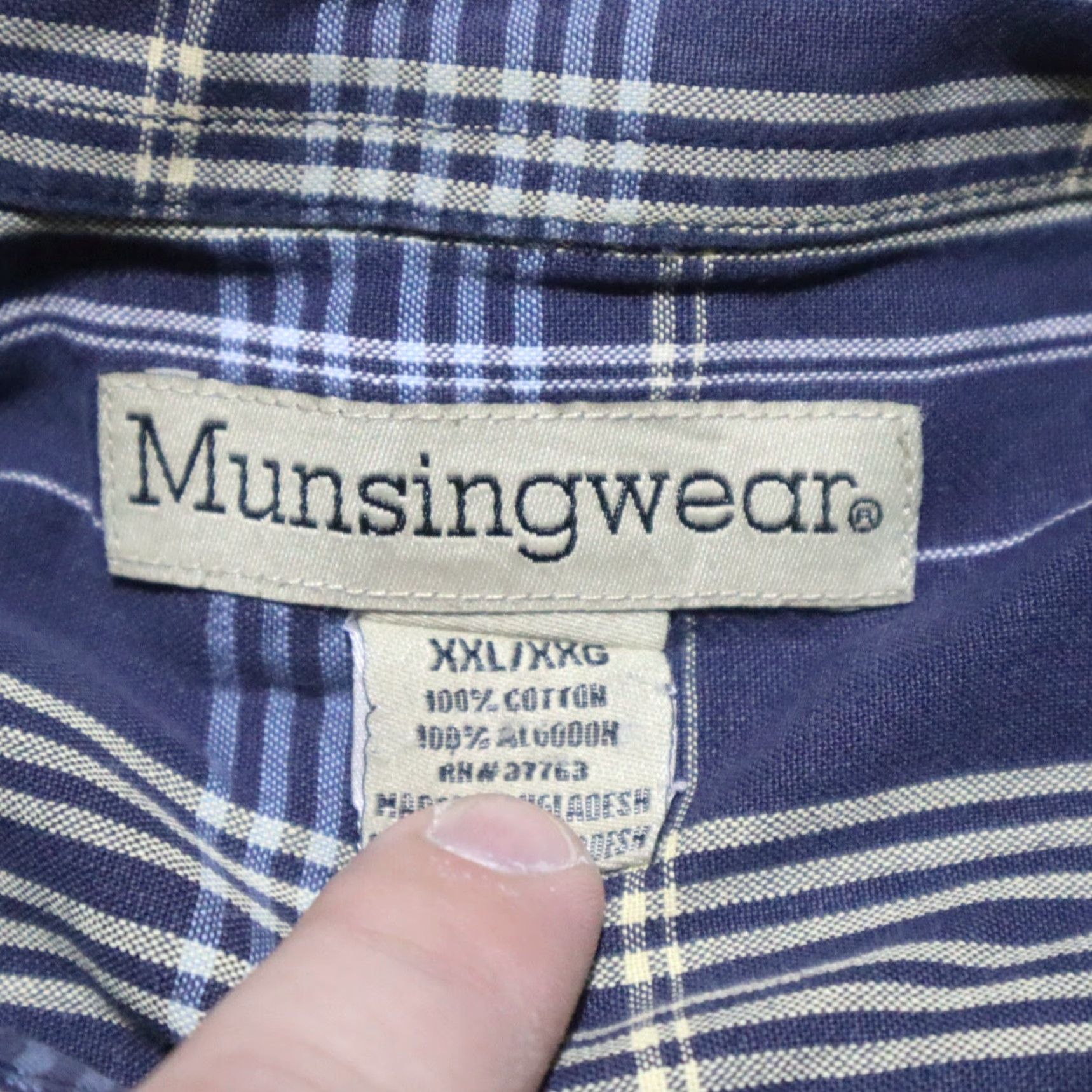 Original Penguin Original Penguin Munsingwear Shirt Button-Up 2XL Blue Plaid Adult Men Size XXL Size US XXL / EU 58 / 5 - 3 Thumbnail