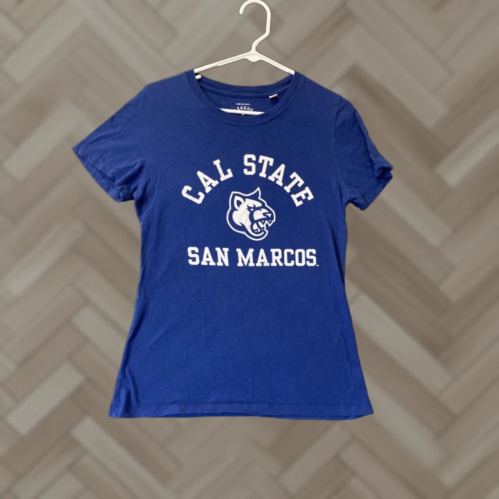 Vintage VINTAGE? (no) Original League Cal State San Marcos T-Shirt Blue Women M Adult Regular Short Sleeve College Tee 47-70 Size M / US 6-8 / IT 42-44 - 1 Thumbnail