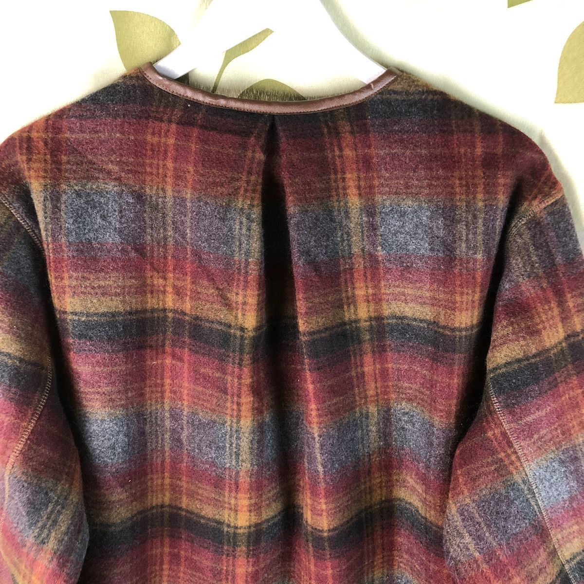 Japanese Brand A New Class Casual Maroon Checkred Blazer #7450 Size XL / US 12-14 / IT 48-50 - 15 Thumbnail
