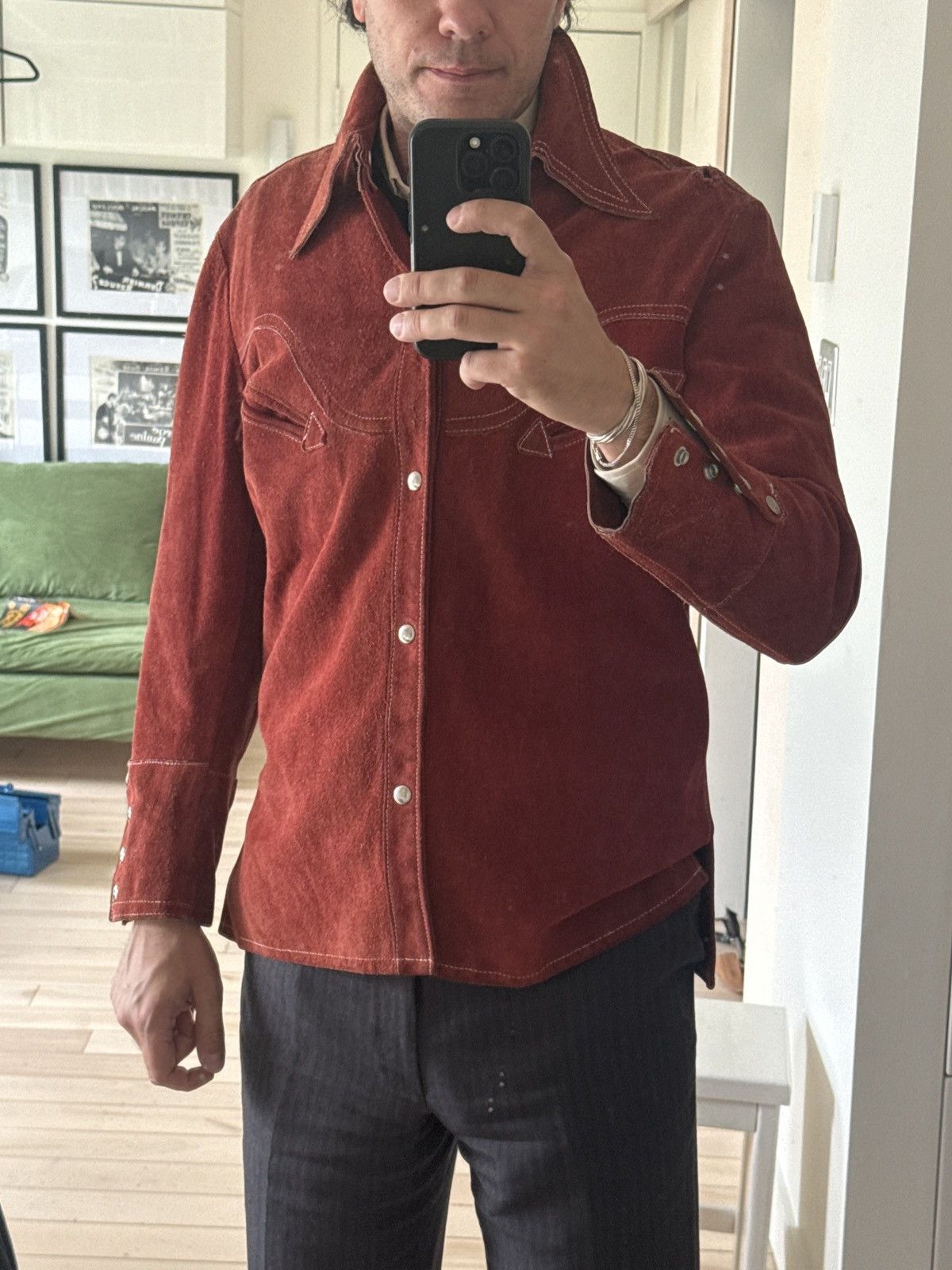 Schott Schott Brothers western leather jackey - shirt - snap button Size US L / EU 52-54 / 3 - 2 Thumbnail