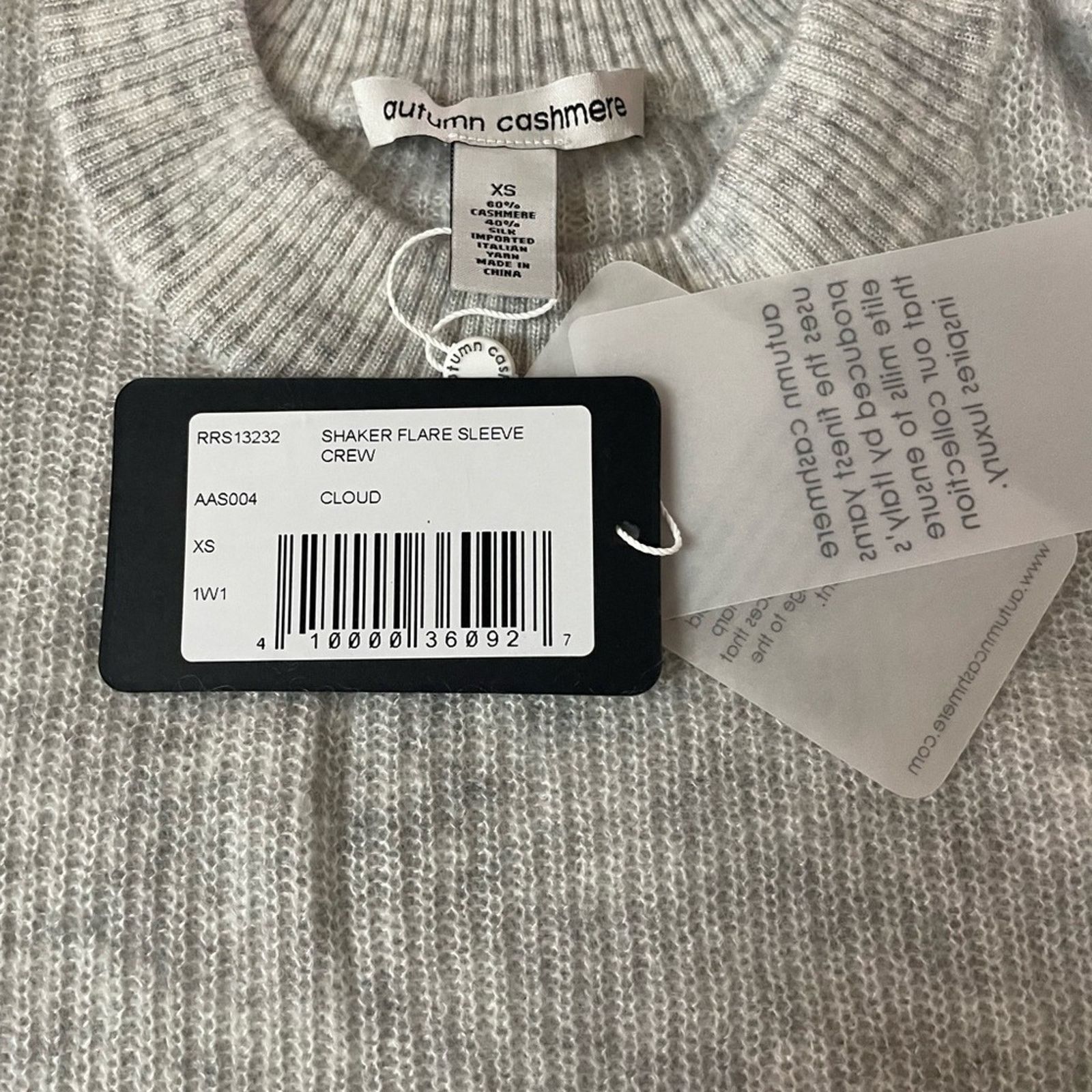 Autumn Cashmere Cashmere And Silk Blend Flare Sleeve Crew Neck Sweater Size XS / US 0-2 / IT 36-38 - 7 Thumbnail
