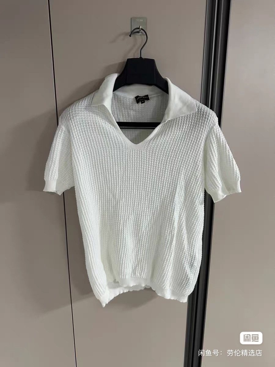 Giorgio Armani silk knit polo shirt zegna brioni loro piana