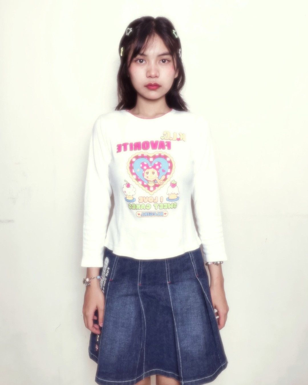 Japanese Brand KLC Japan Vintage Y2K Sweet Cakes Longsleeve Tee Size XXS / US 00 / IT 34 - 1 Thumbnail