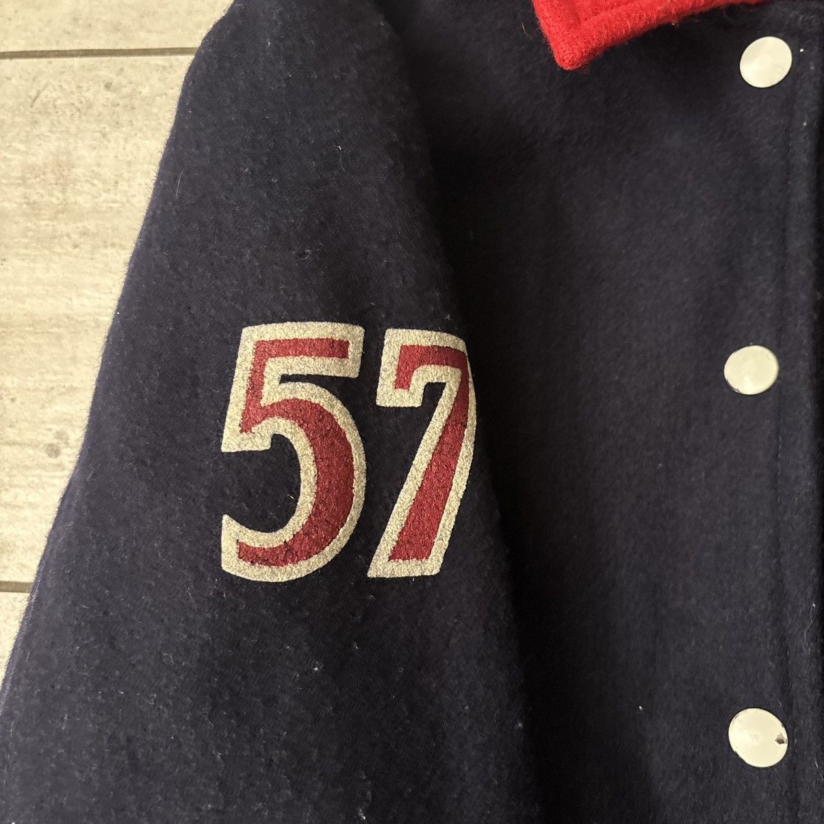 Vintage 80s University Indigo Joes Navy Wool Varsity Jacket Size US S / EU 44-46 / 1 - 8 Thumbnail