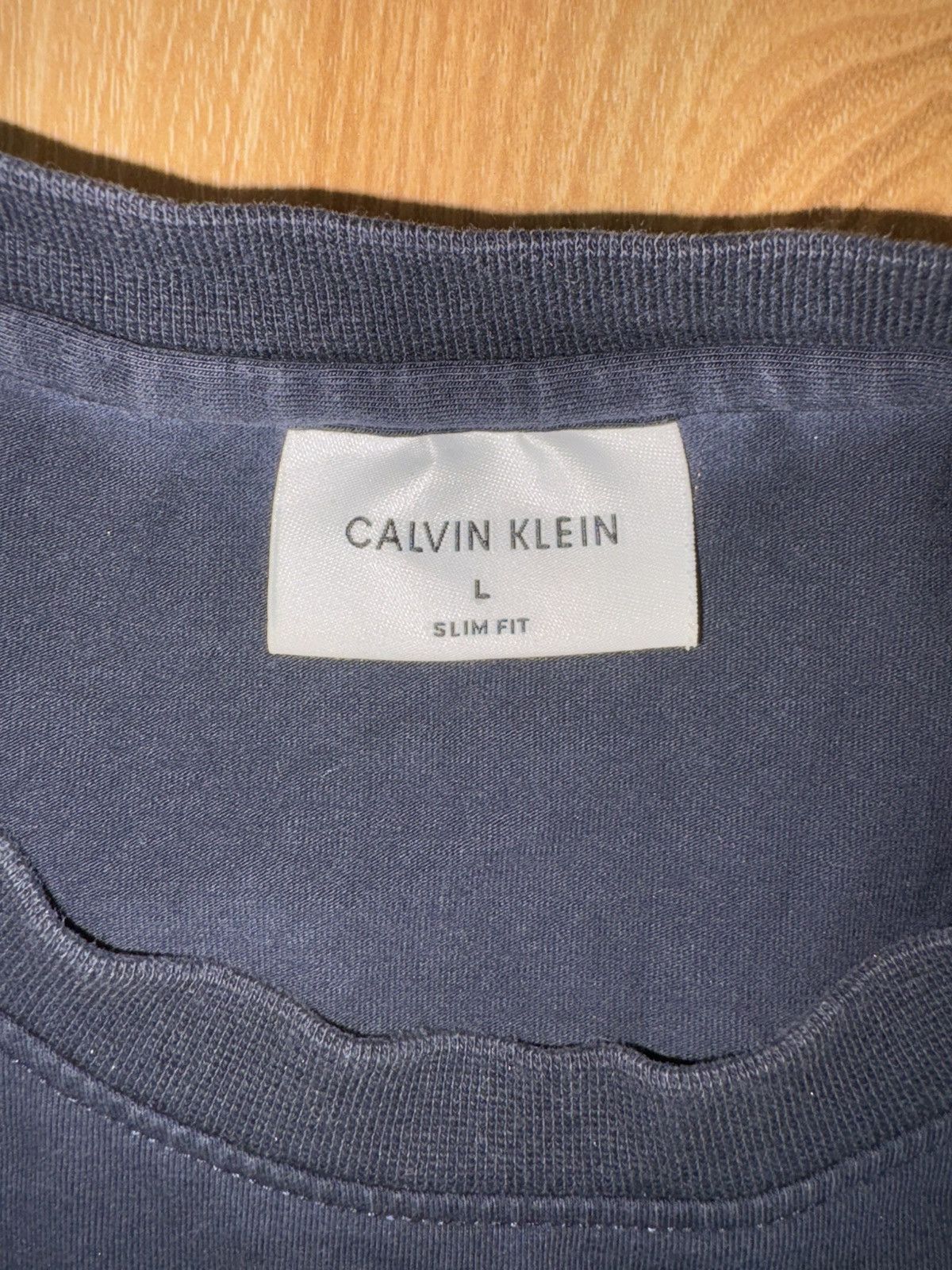 Calvin Klein Calvin Klein Brushstroke Logo Slim Fit Navy T-Shirt L Size US L / EU 52-54 / 3 - 7 Thumbnail