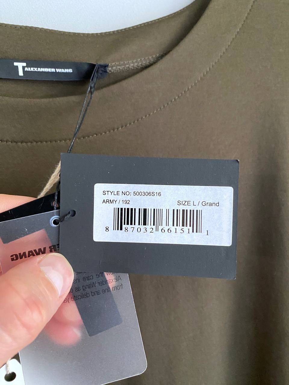 Alexander Wang Alexander Wang T Men's Army Olive Long Sleeve T-Shirt Size L Size US L / EU 52-54 / 3 - 14 Thumbnail