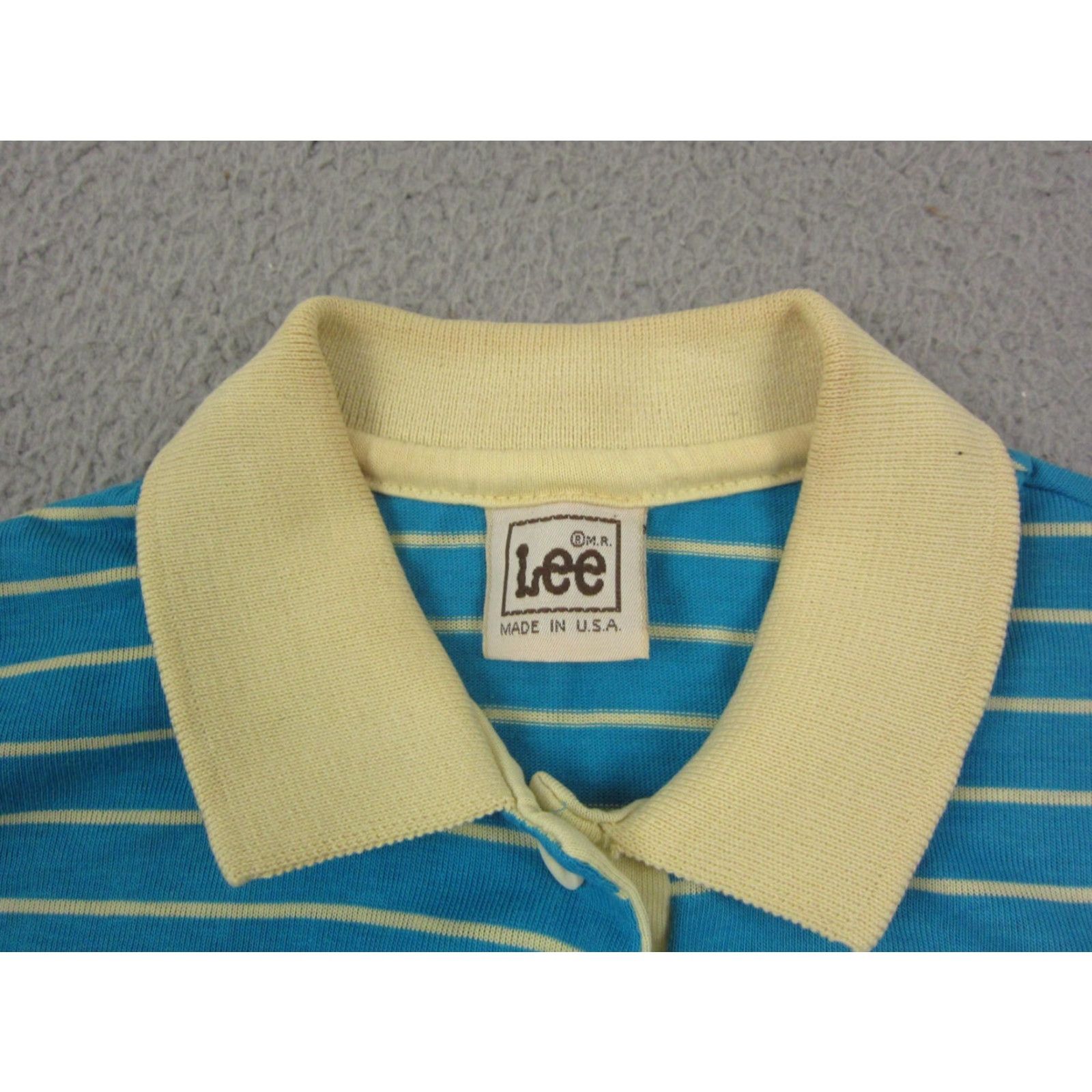 Lee VINTAGE LEE Polo Shirt Womens Large Blue Striped Made in USA Golf 70s 60s Size L / US 10 / IT 46 - 4 Thumbnail